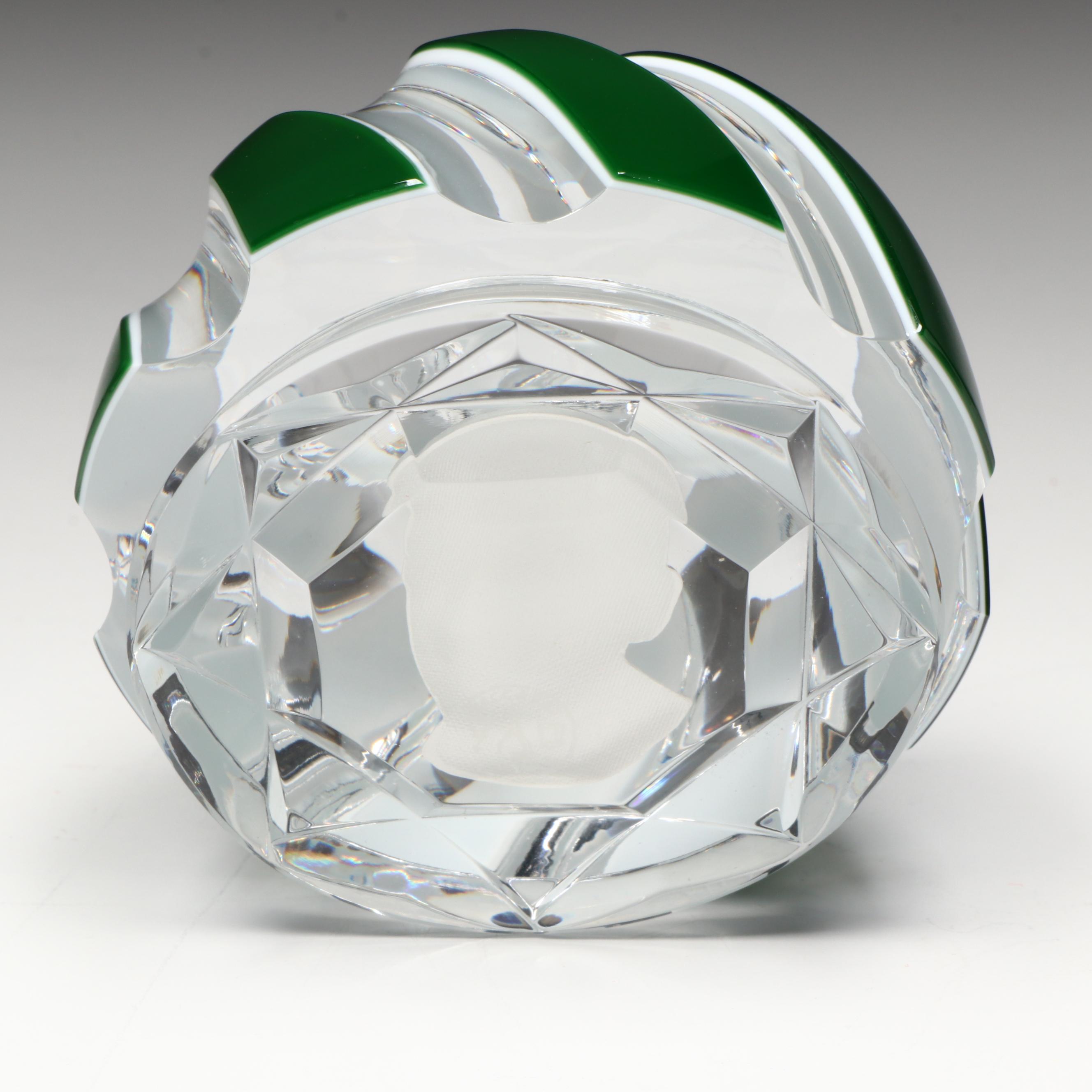 Baccarat Sulphide Will Rogers Portrait Glass Paperweight