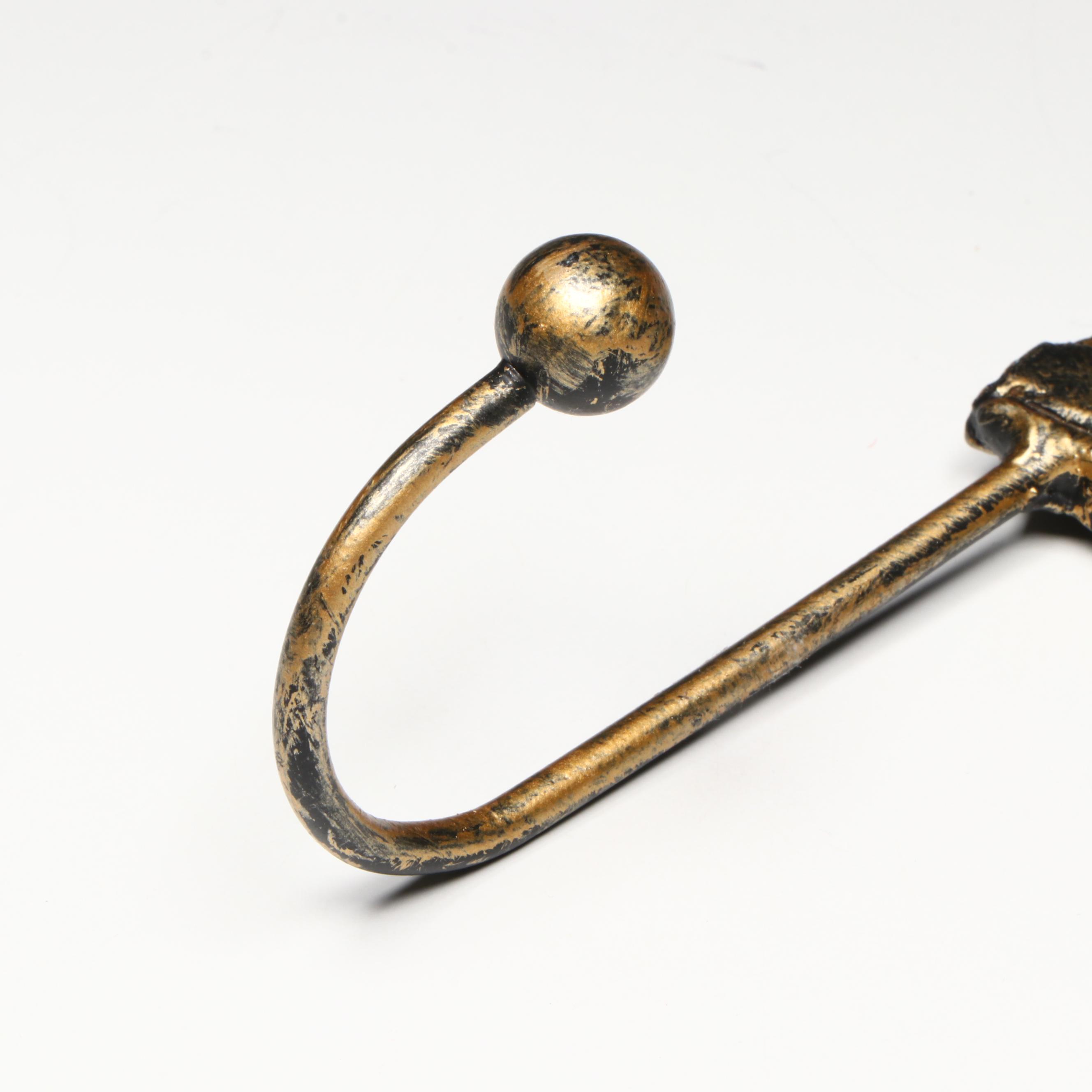 Gilt Cast Metal Giraffe Wall Hooks