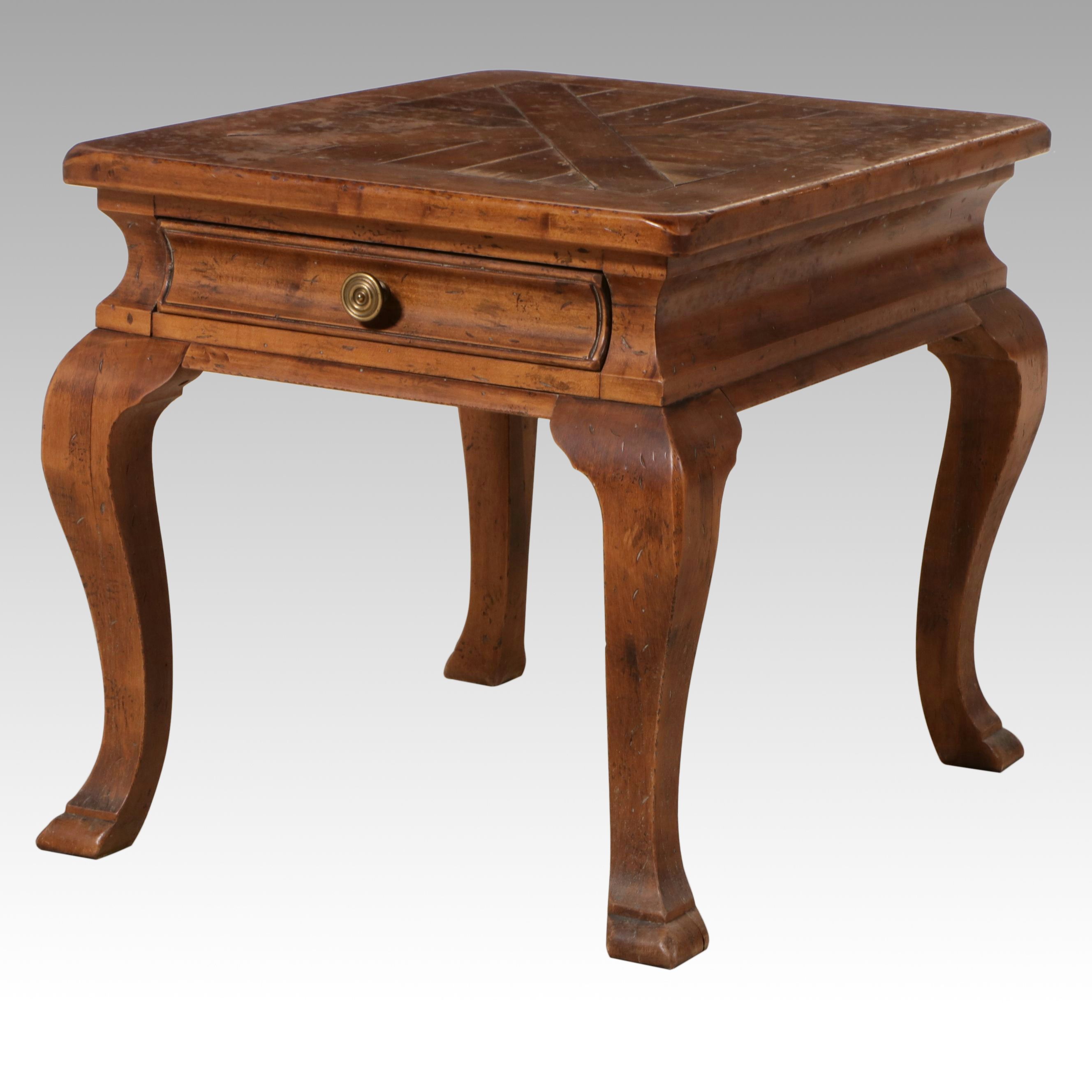 Century French Provincial Style End Table with Drawer