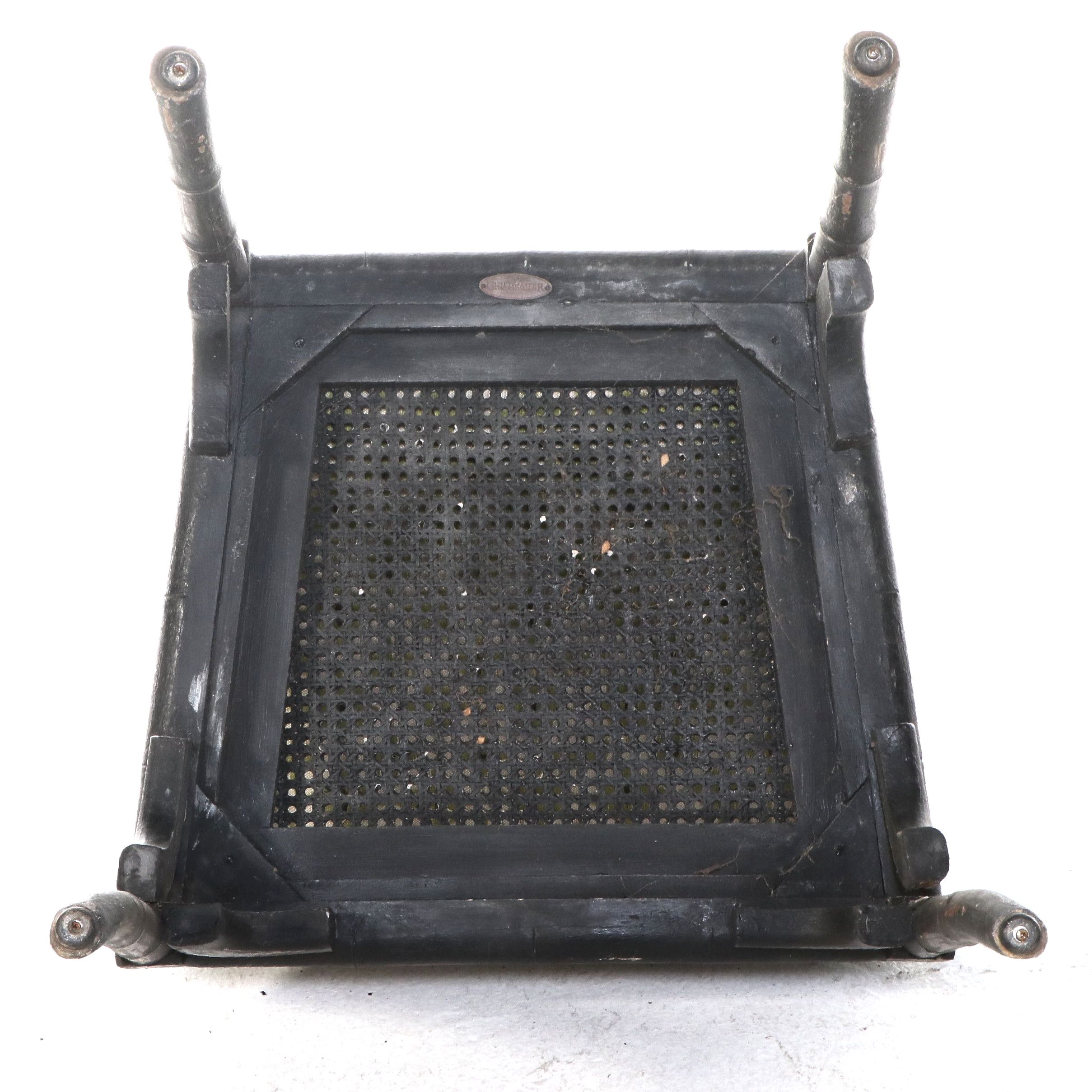 Pair of Guildmaster Brighton Pavilion Style Painted Rattan Wingback Chairs