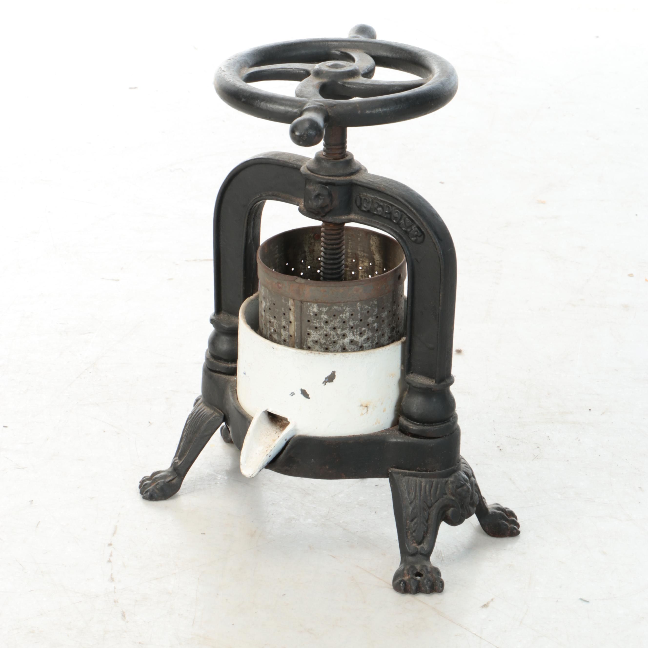 Footed Cast Iron Press