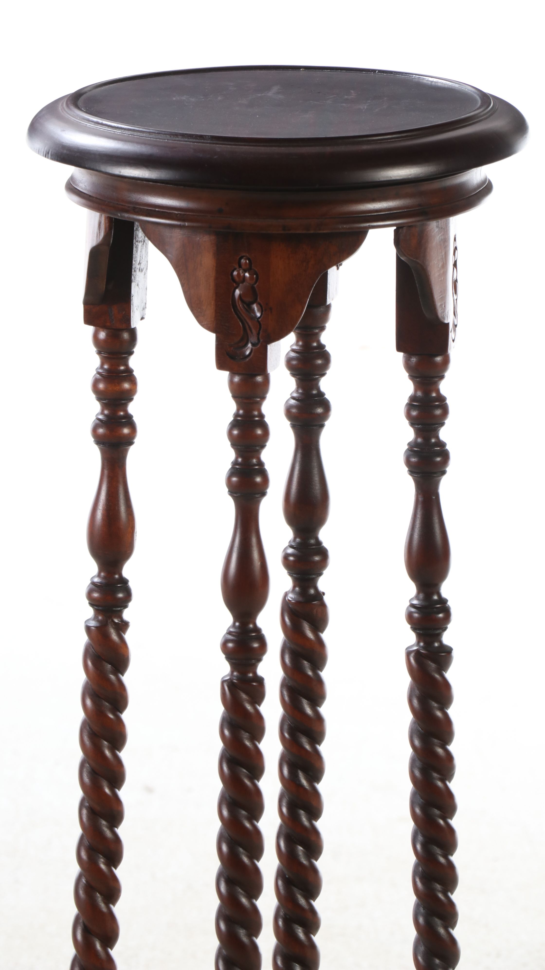 Pair of Mahogany Barley Twist Candlestands