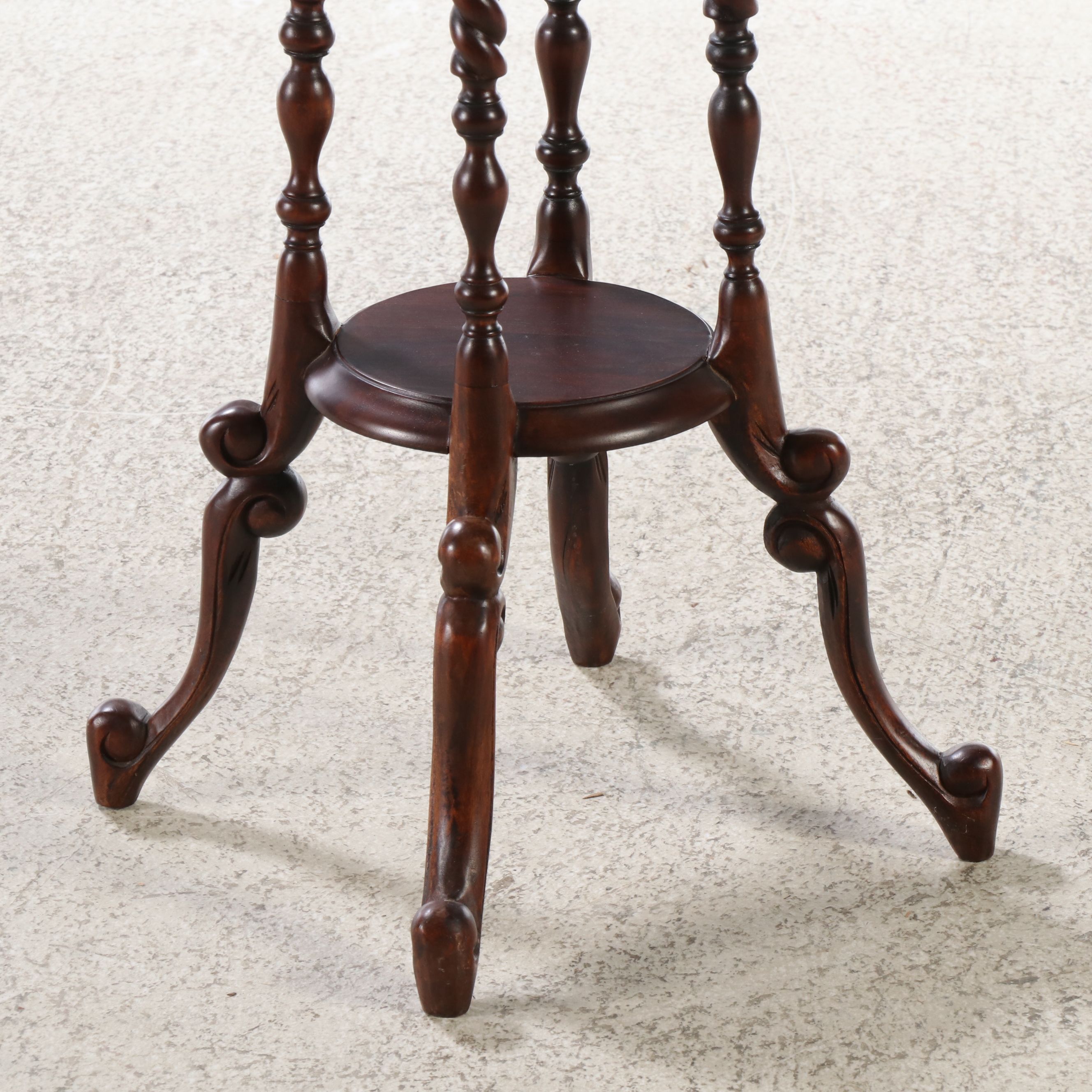 Pair of Mahogany Barley Twist Candlestands