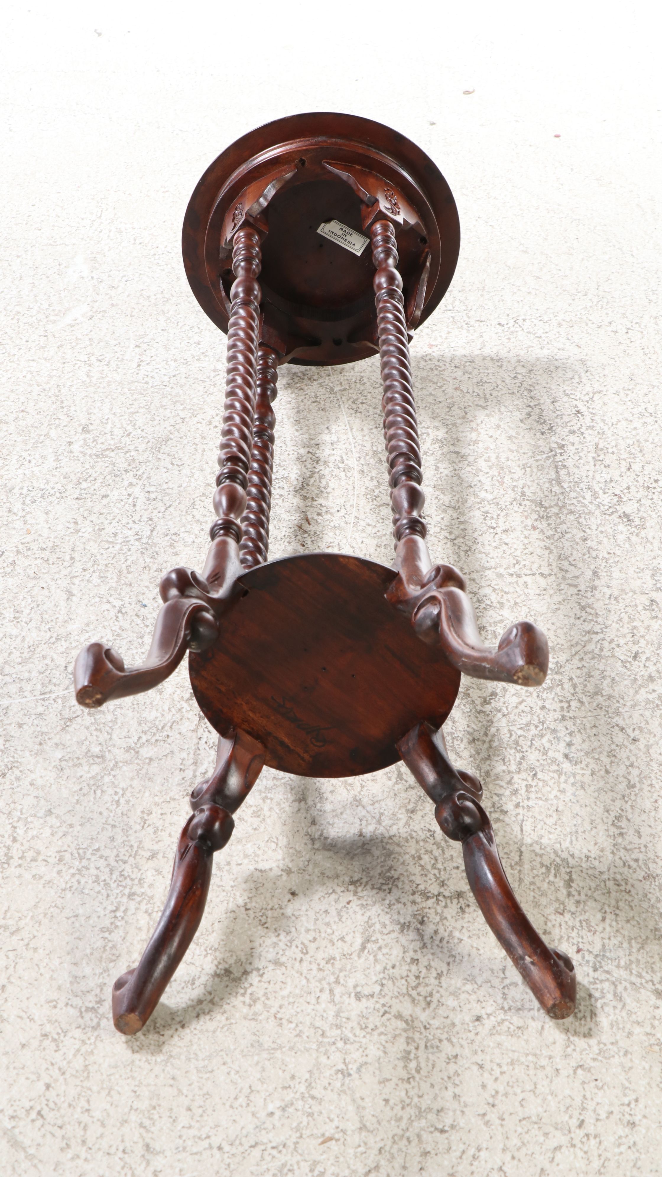 Pair of Mahogany Barley Twist Candlestands