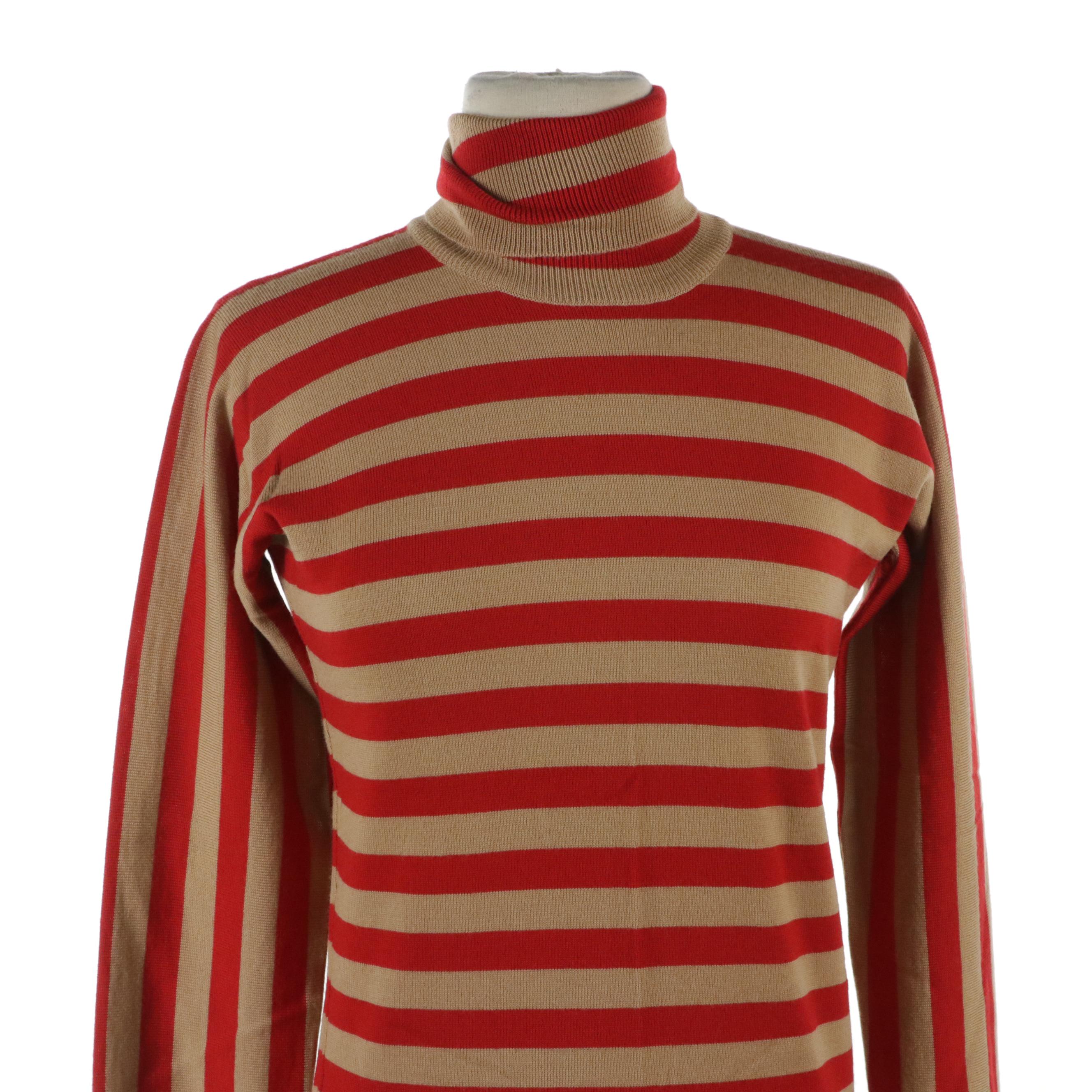 Dolce & Gabbana Striped Knit Tank and Striped Wool Knit Turtleneck with Tags