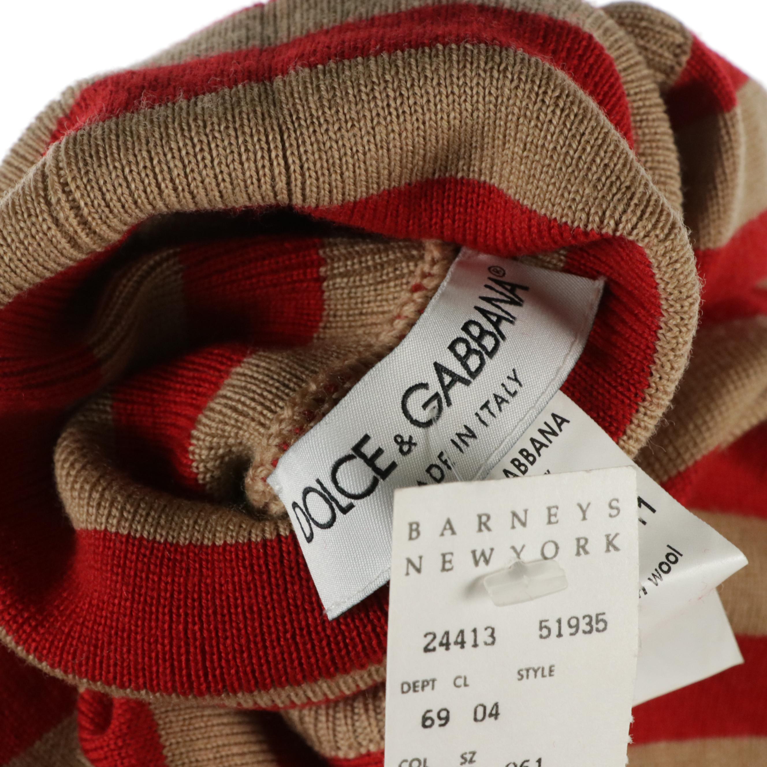 Dolce & Gabbana Striped Knit Tank and Striped Wool Knit Turtleneck with Tags