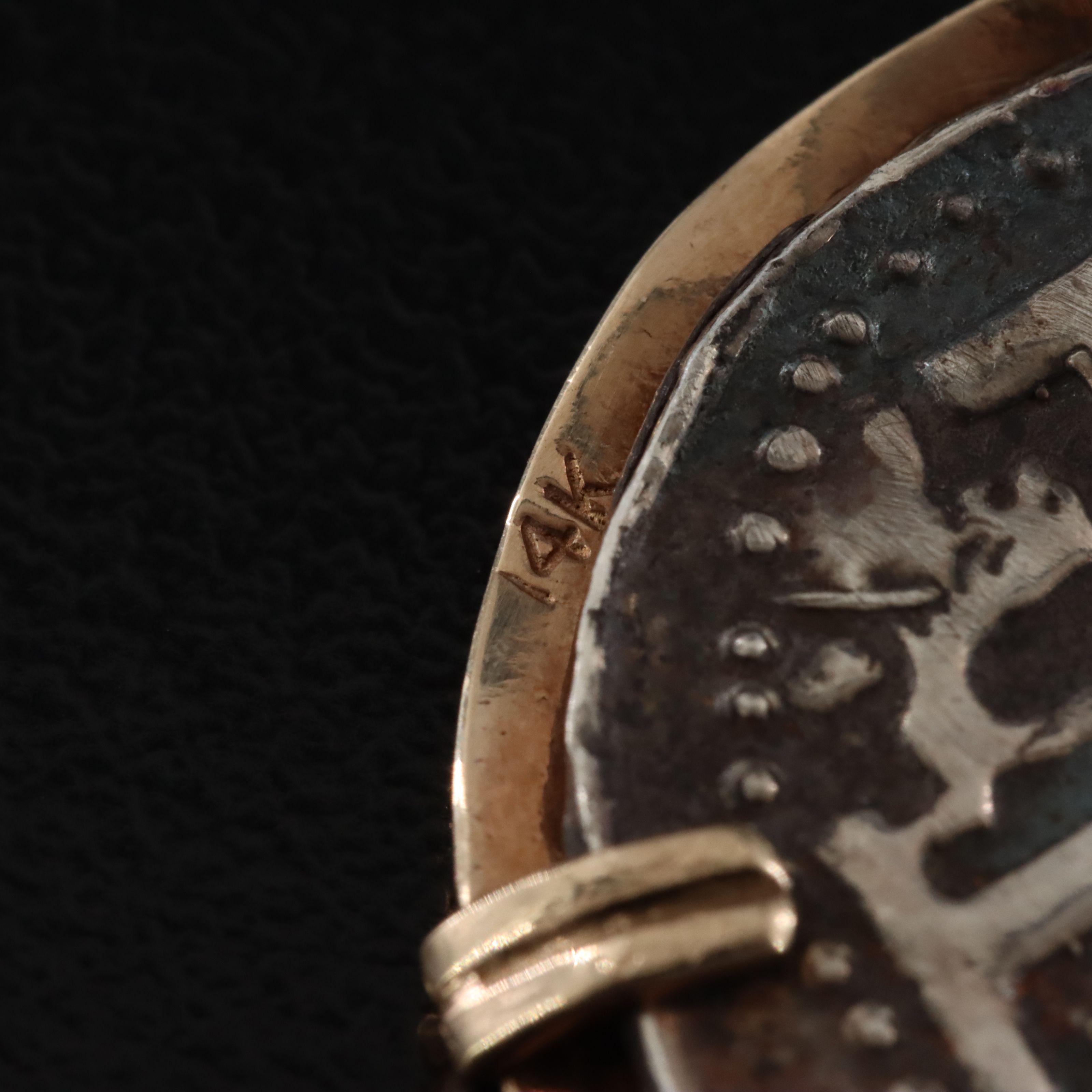 14K 0.75 CTW Diamond Pendant with Reproduction Spanish 4-Reales "Shipwreck" Coin