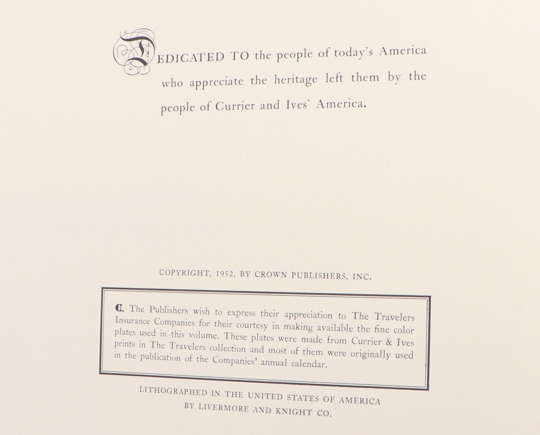 Illustrated "Currier & Ives' America" Folio Edited by Colin Simkin, 1952