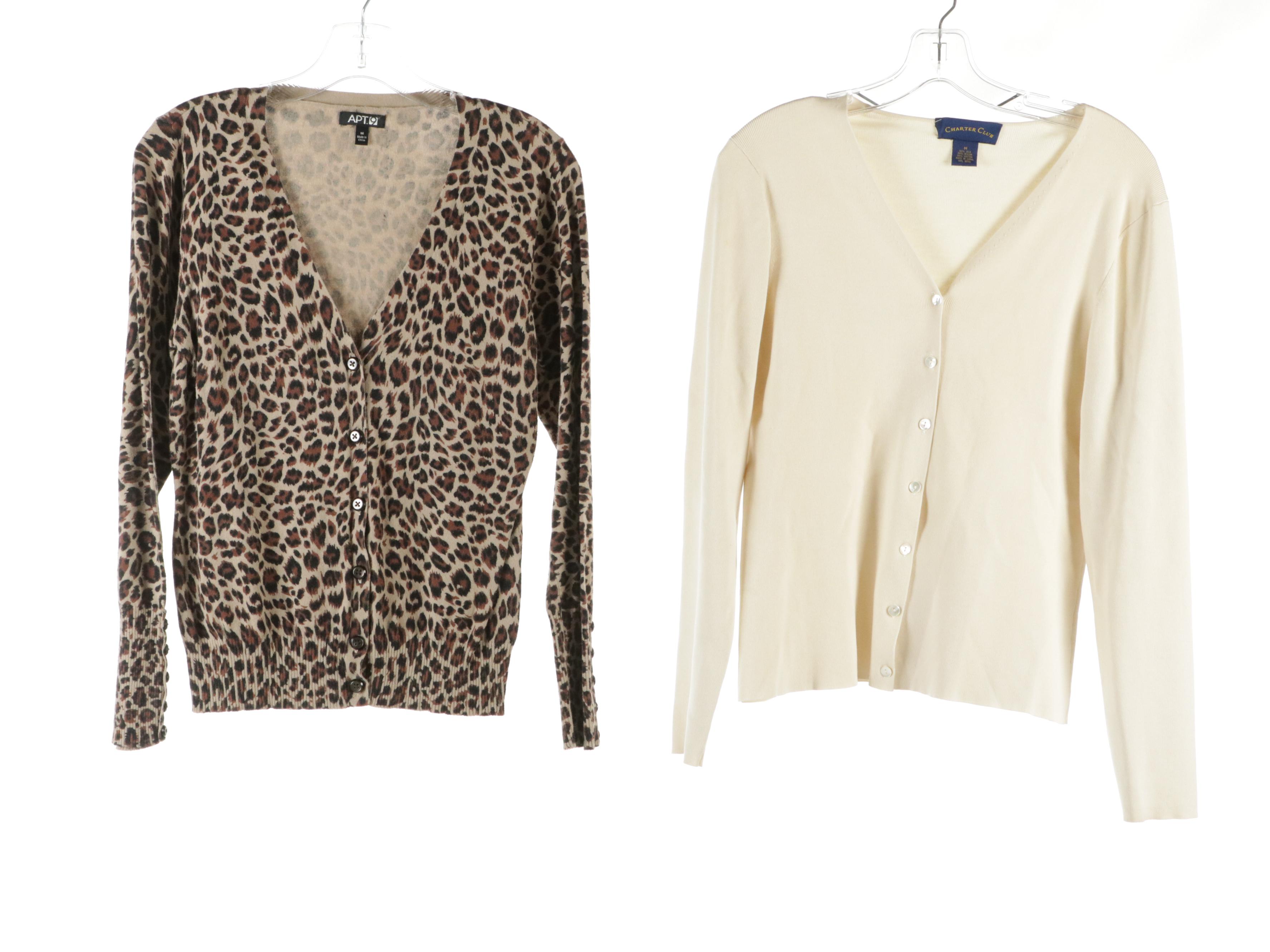 Danier Leather Jacket, Charter Club Silk Cardigan w/ Daisy Fuentes & Other Tops