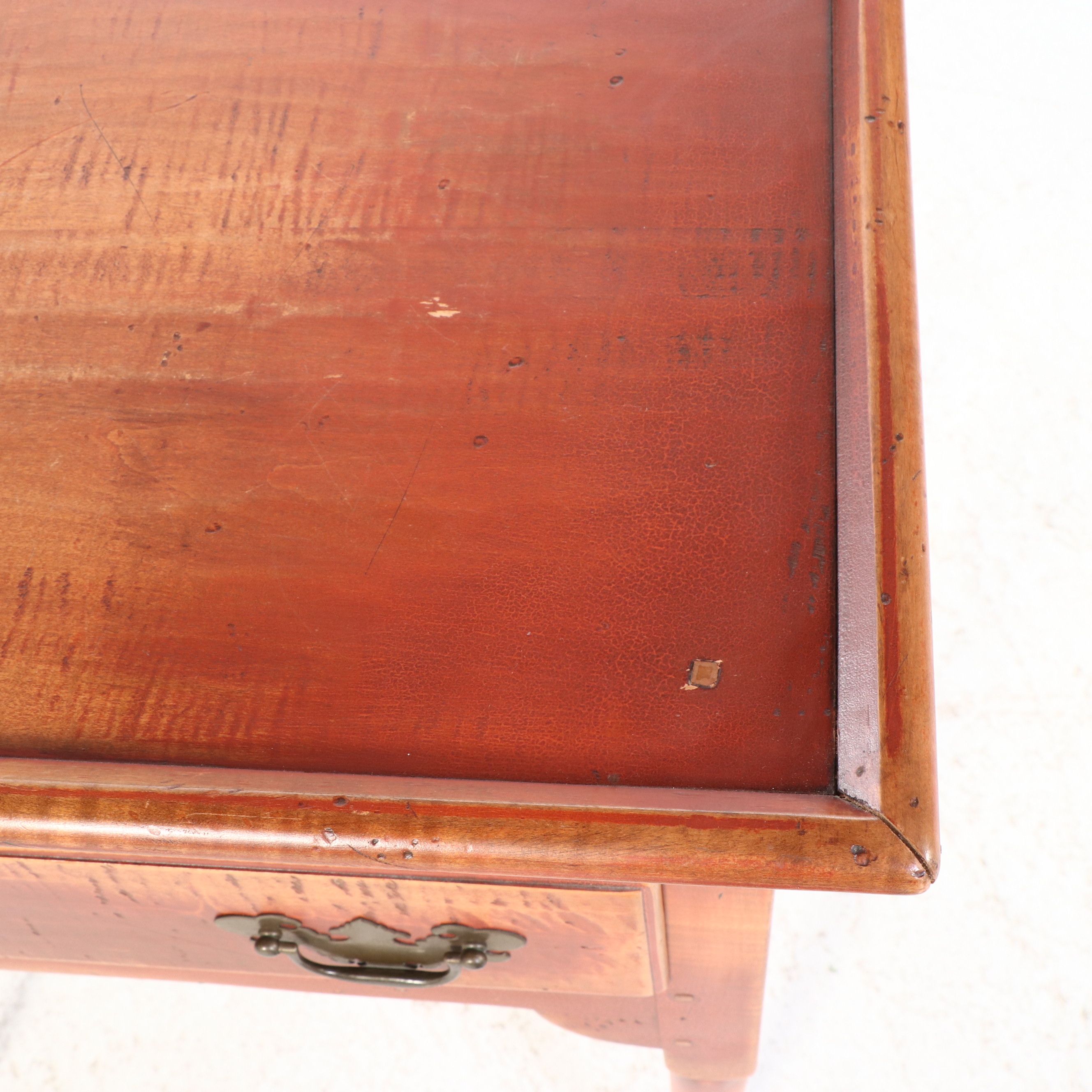 Early David T. Smith Queen Anne Style Single-Drawer Maple Lowboy