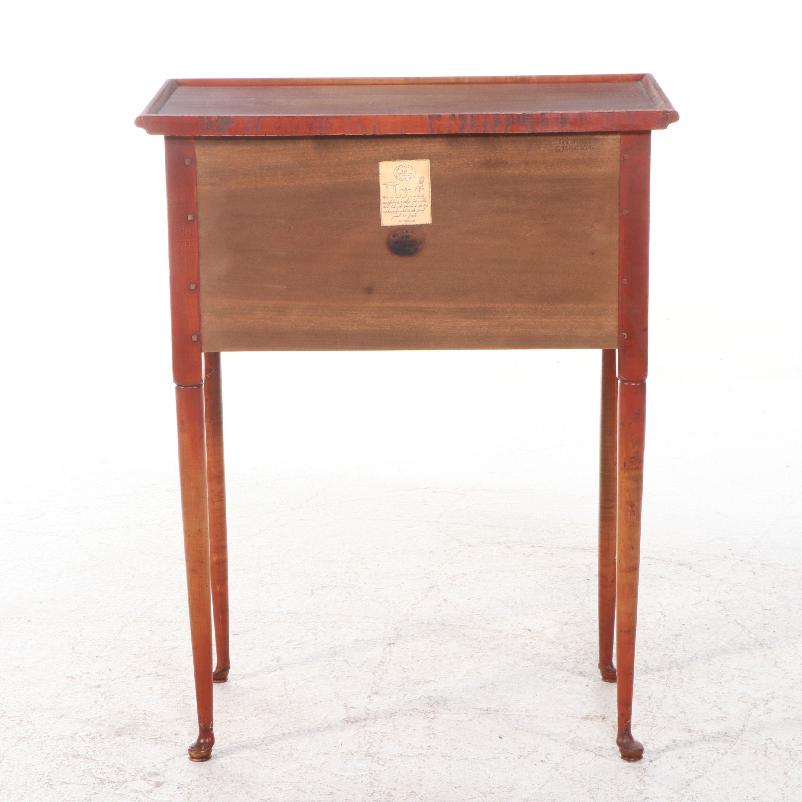 Early David T. Smith Queen Anne Style Single-Drawer Maple Lowboy