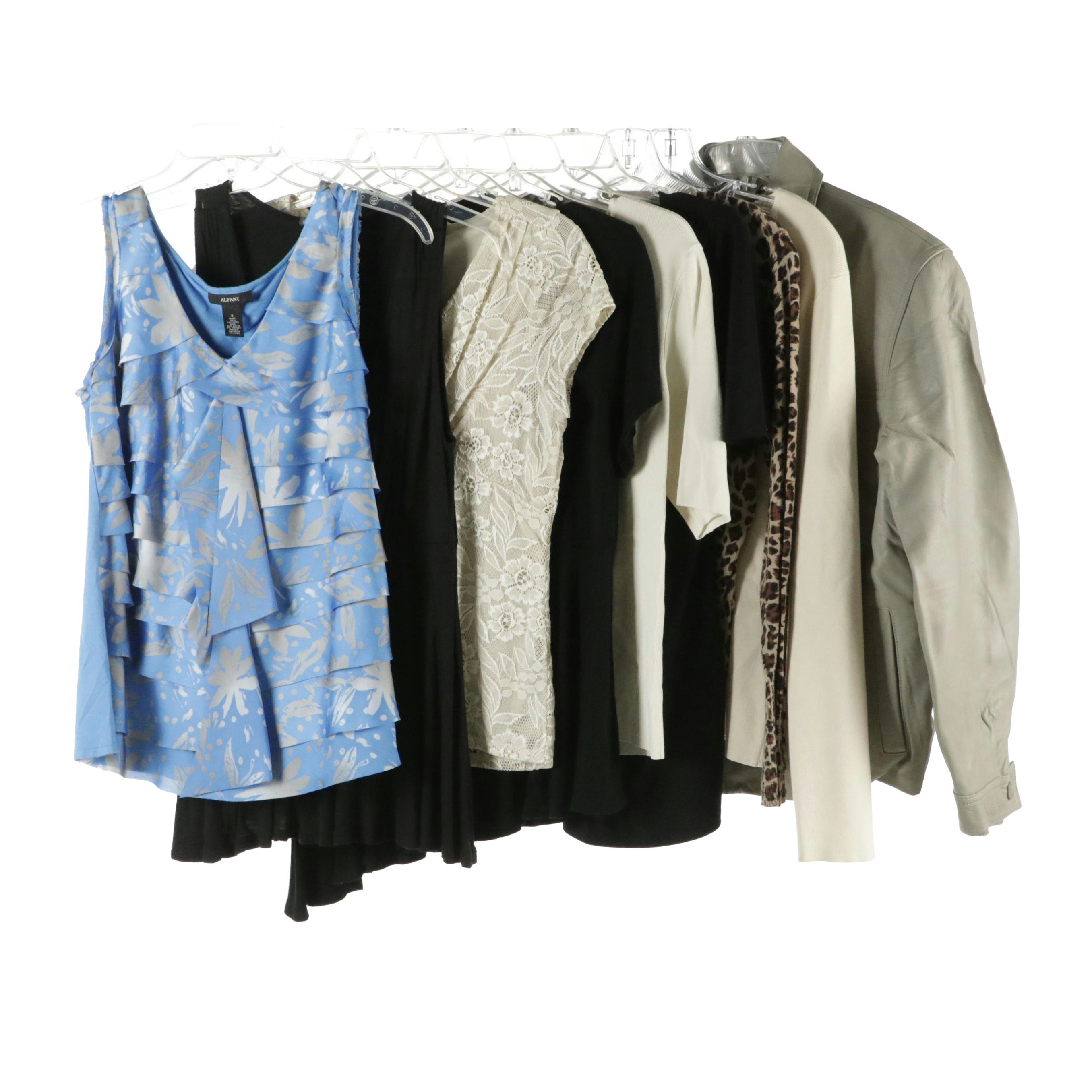 Danier Leather Jacket, Charter Club Silk Cardigan w/ Daisy Fuentes & Other Tops