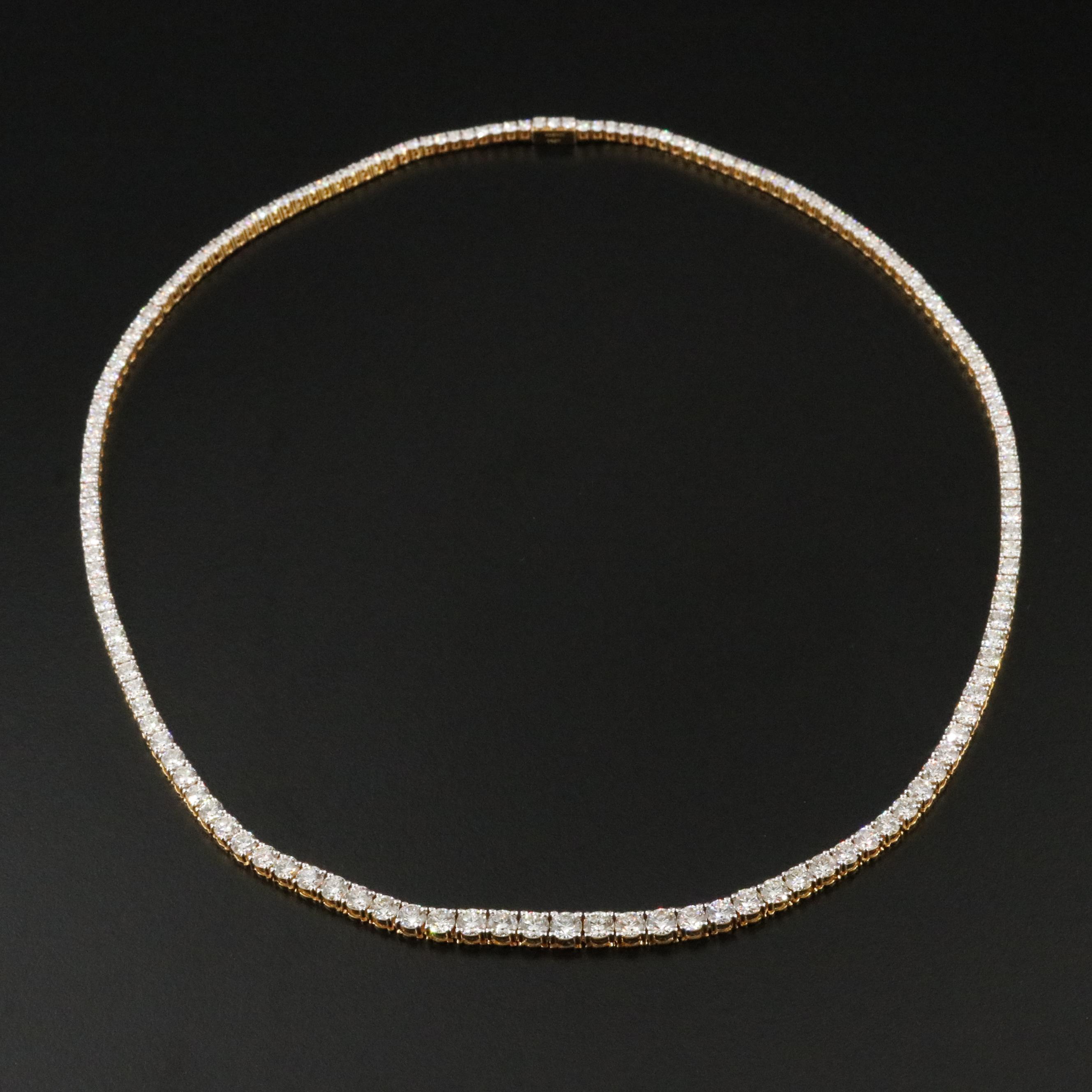 14K 10.87 CTW Diamond Riviera Necklace