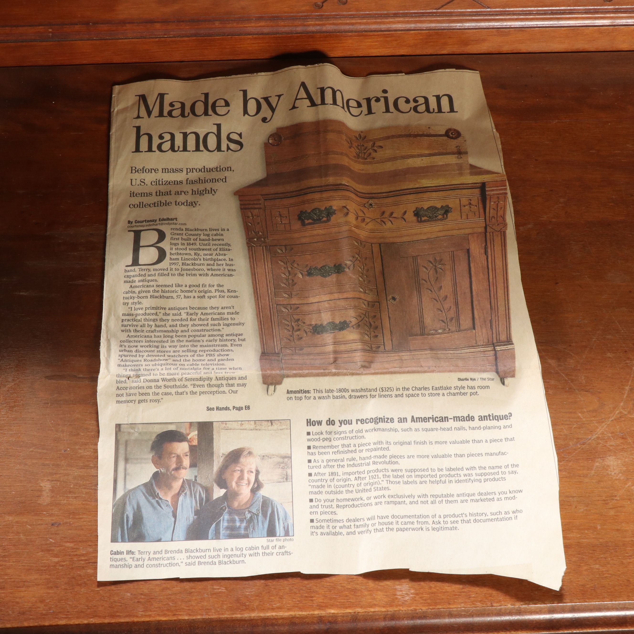 Antique Eastlake Sycamore Washstand