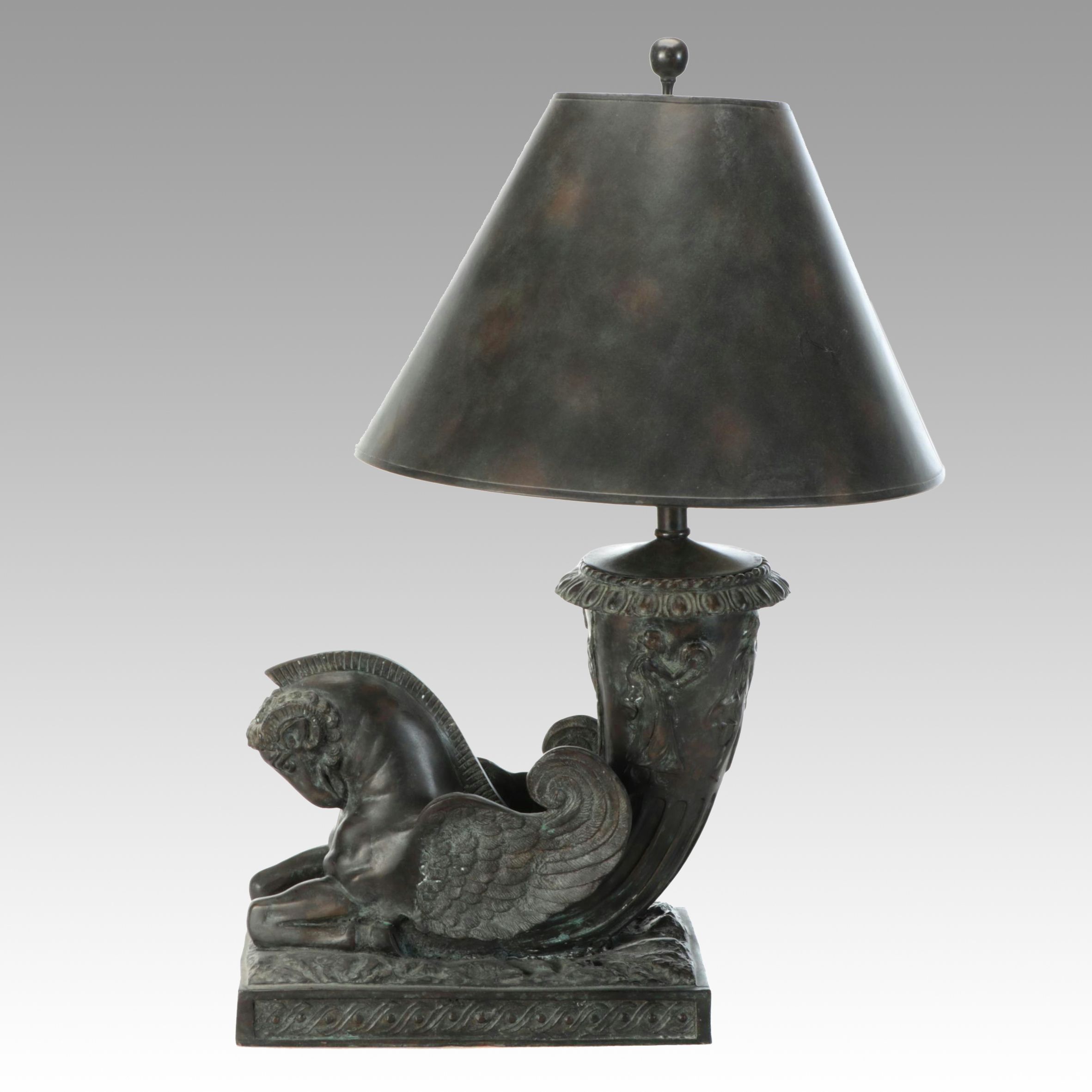 Maitland-Smith Bronzed Metal Hippocampus Table Lamp