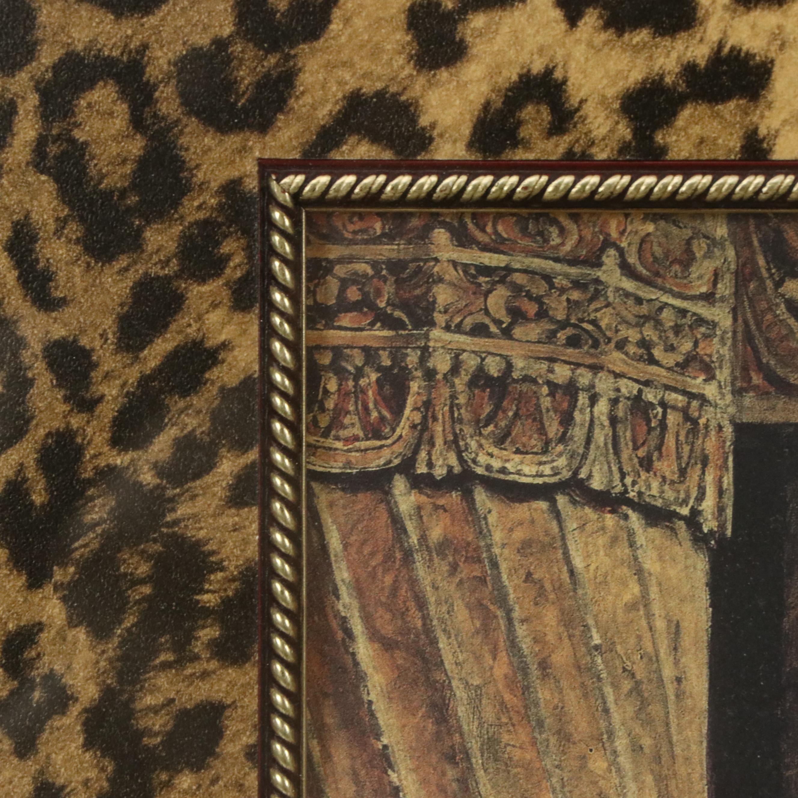 After Briton Rivière Offset Lithograph "Temple Leopards"