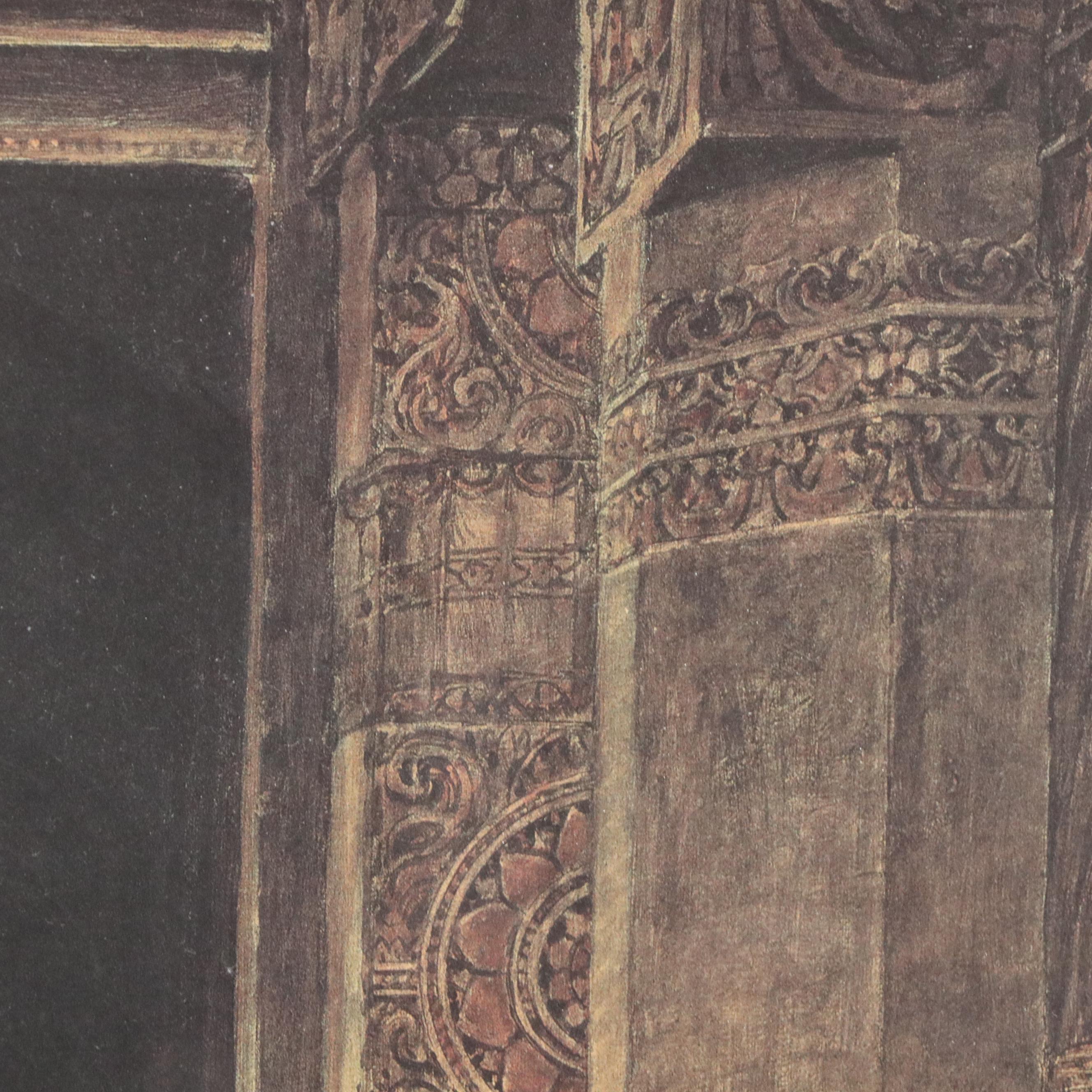 After Briton Rivière Offset Lithograph "Temple Leopards"