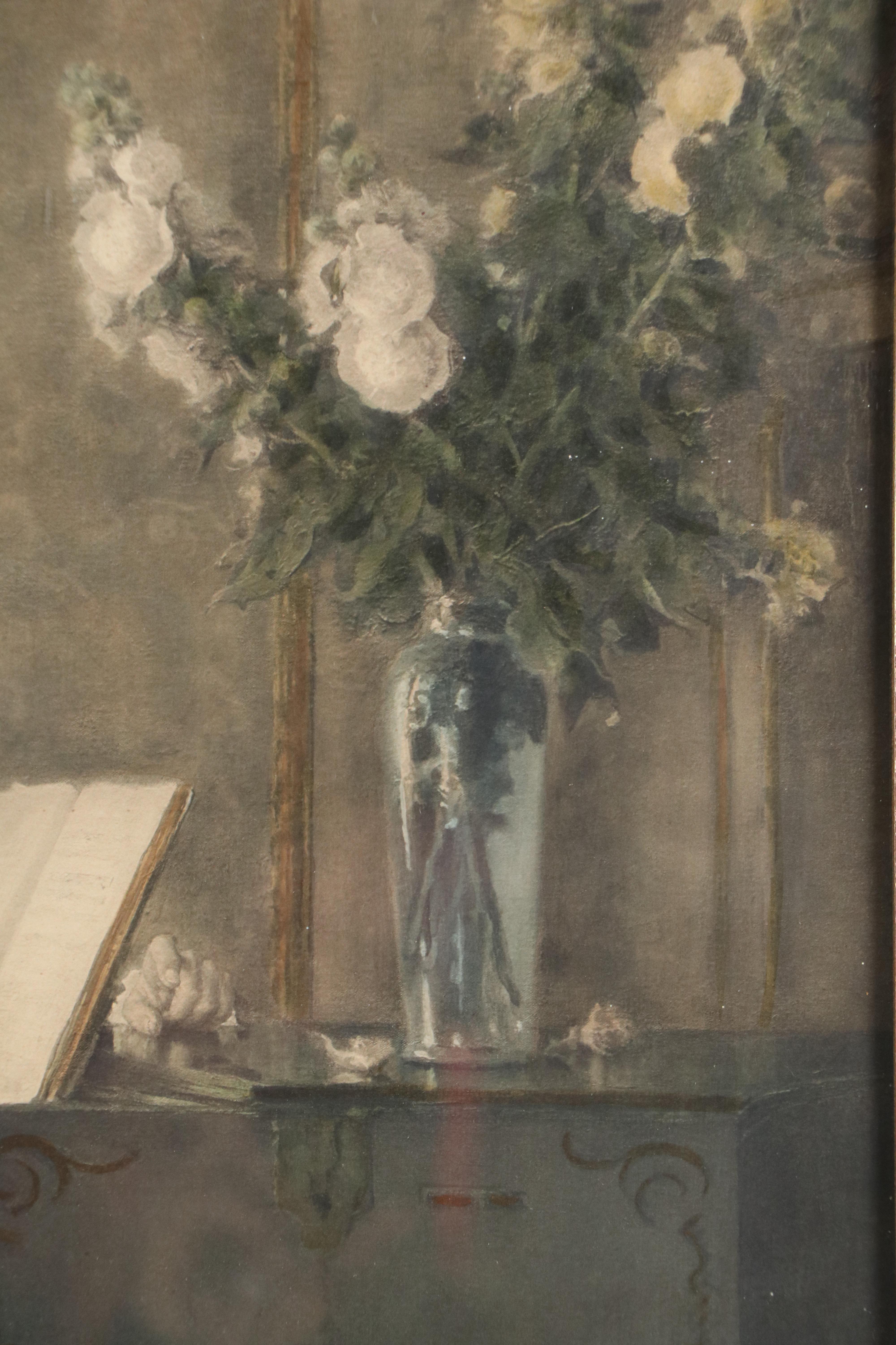 After Jules-Alexis Muenier Hand-Colored Photogravure "The Harpsichord Lesson"