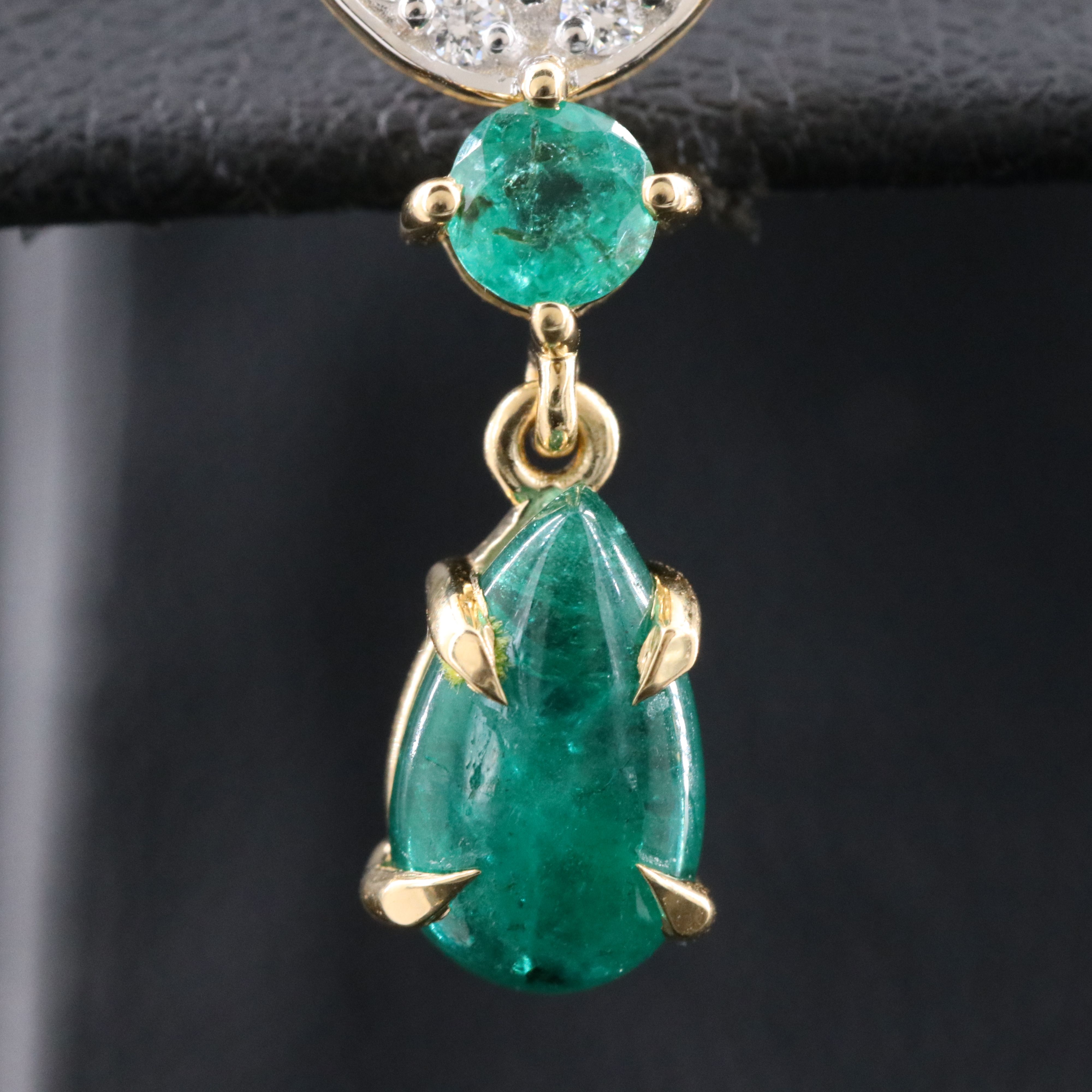 18K 2.75 CTW Emerald and Diamond Earrings