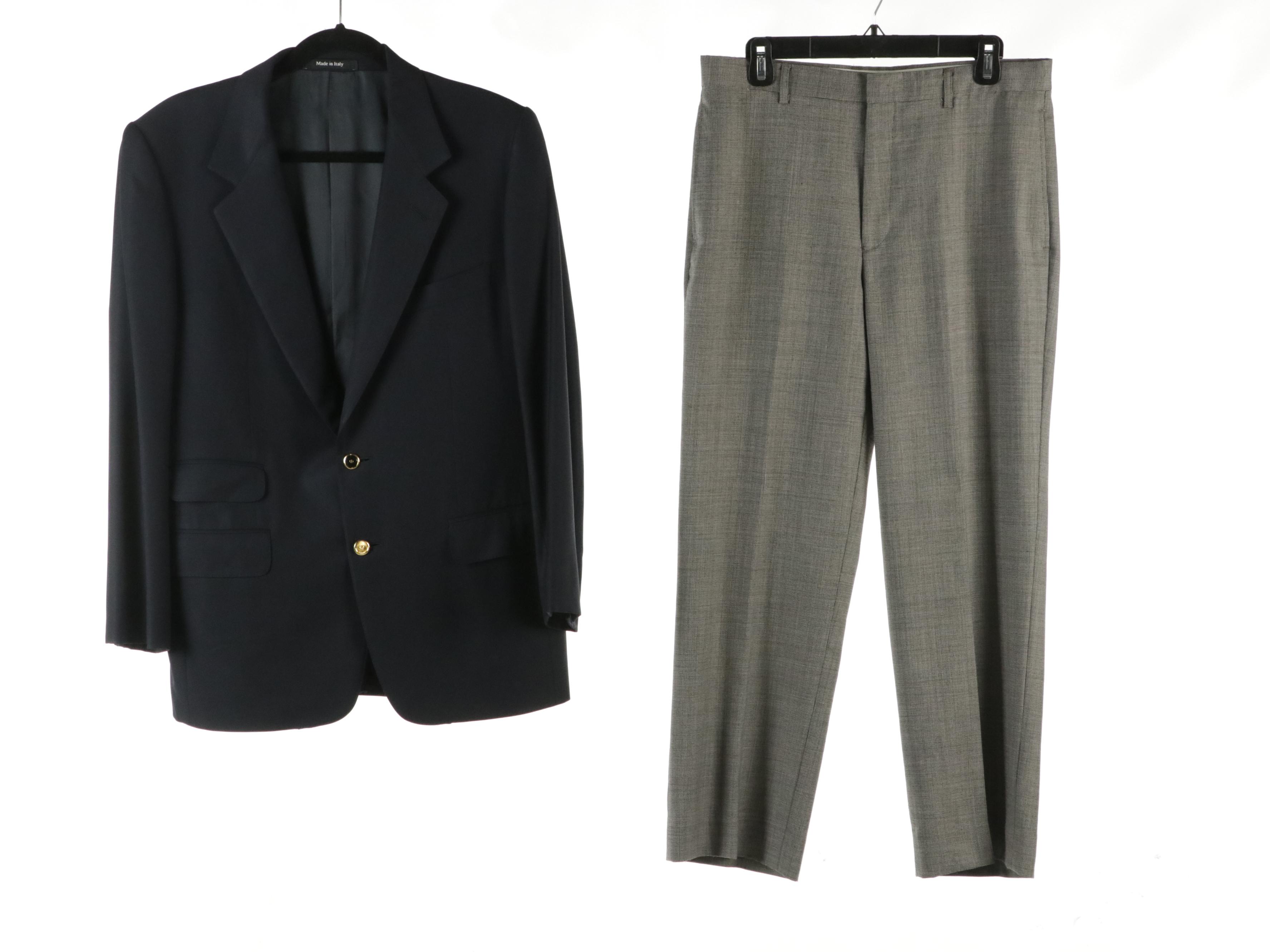 Men's Alfred Dunhill and Ermenegildo Zegna Wool Blazers W/ Feraud Wool Trousers