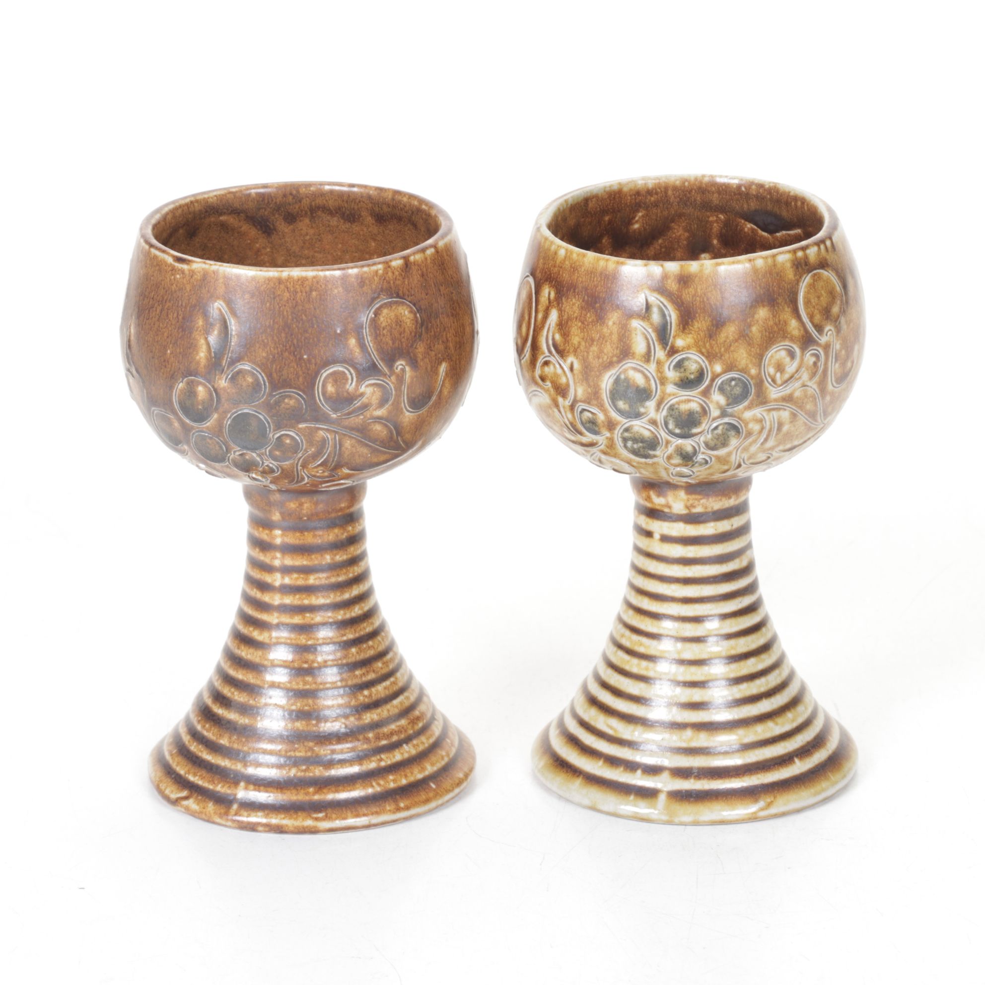 Earthenware Wine Goblets & Pitcher