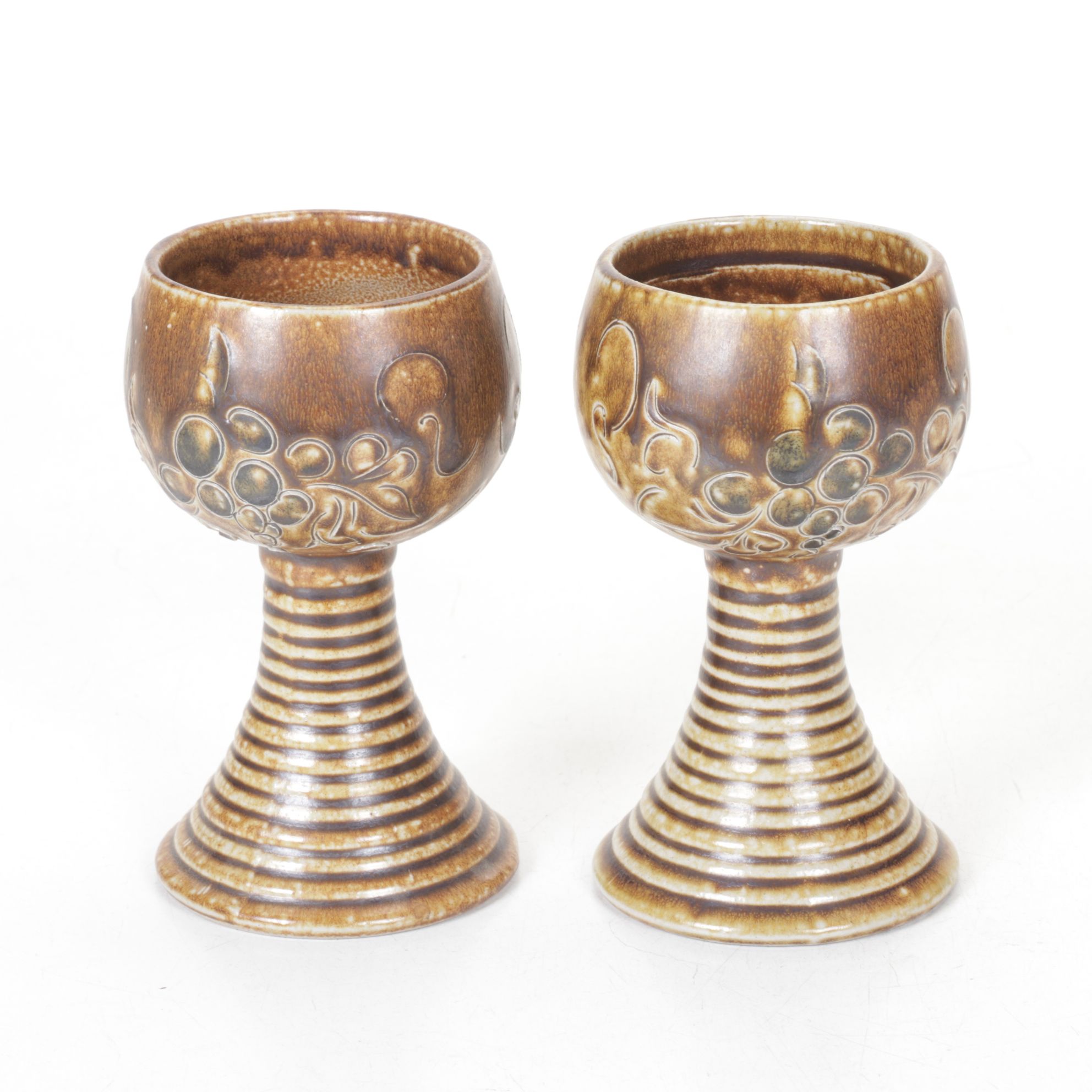 Earthenware Wine Goblets & Pitcher