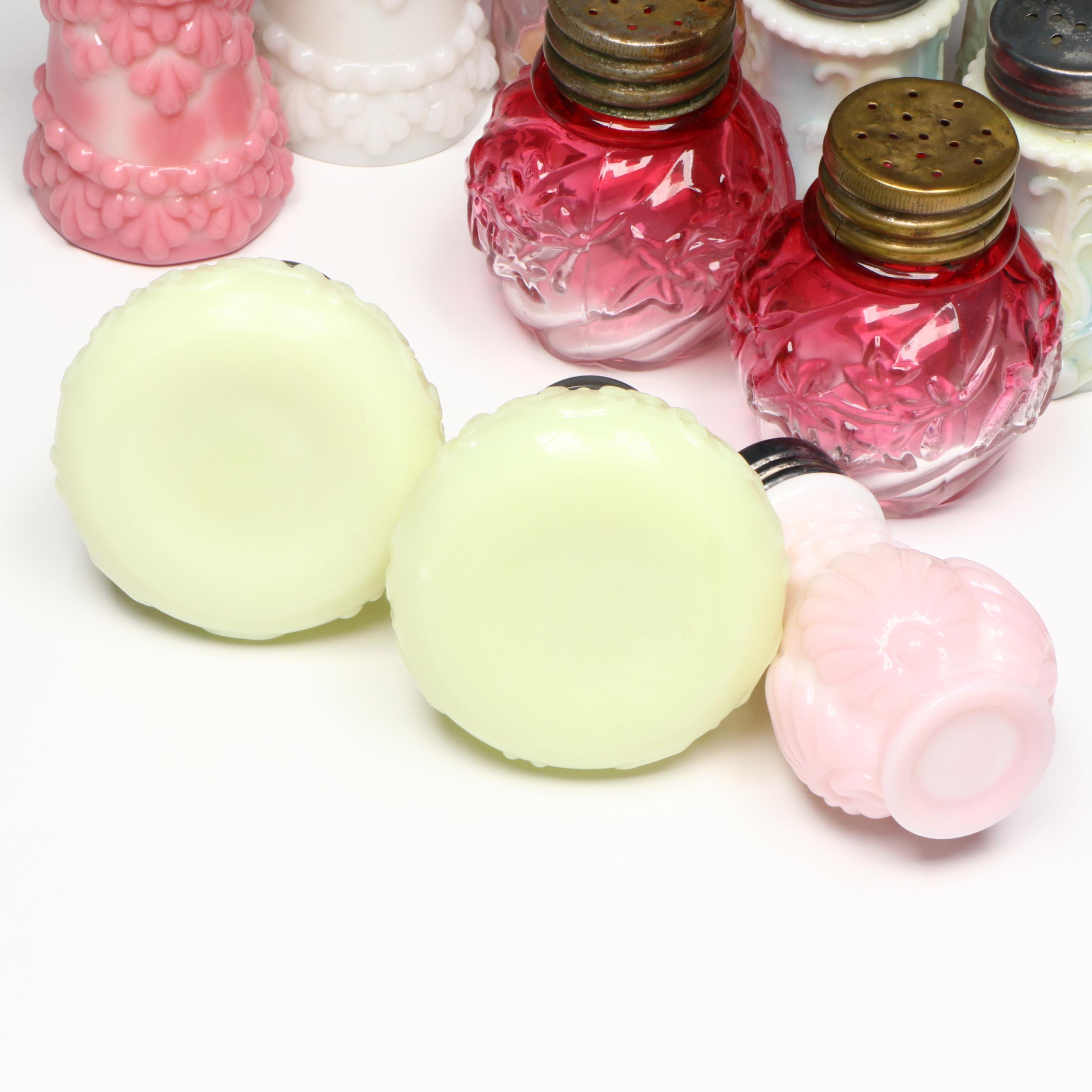 EAPG Yarn and Other Art Glass Salt and Pepper Shakers