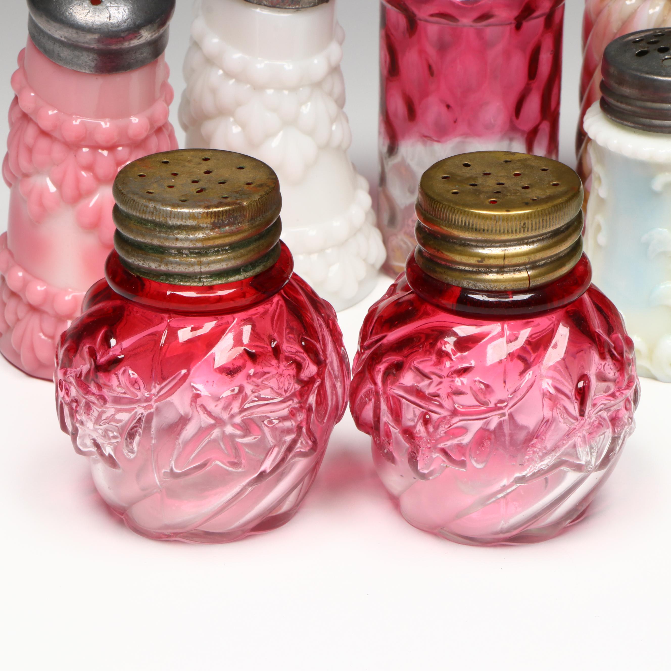 EAPG Yarn and Other Art Glass Salt and Pepper Shakers