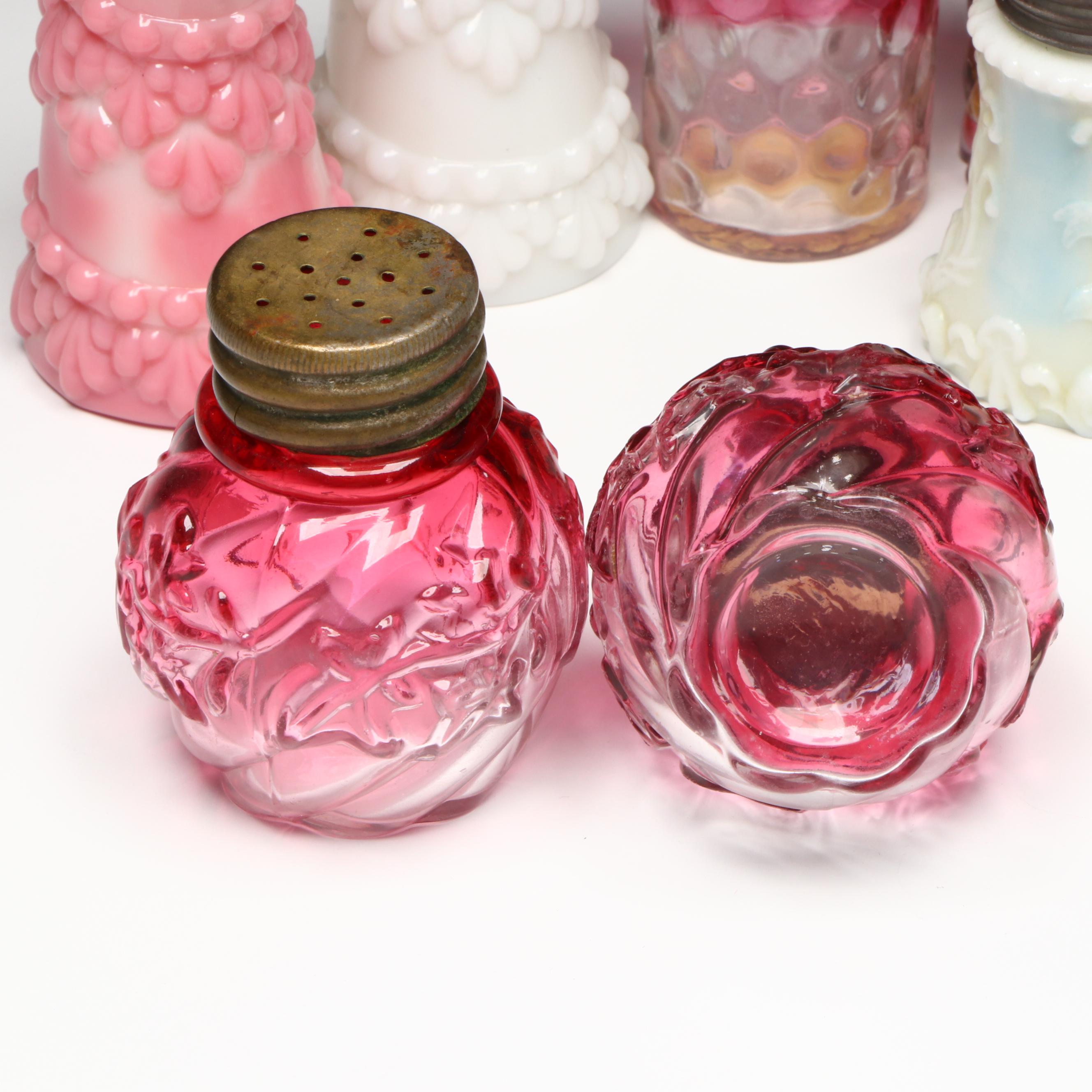 EAPG Yarn and Other Art Glass Salt and Pepper Shakers