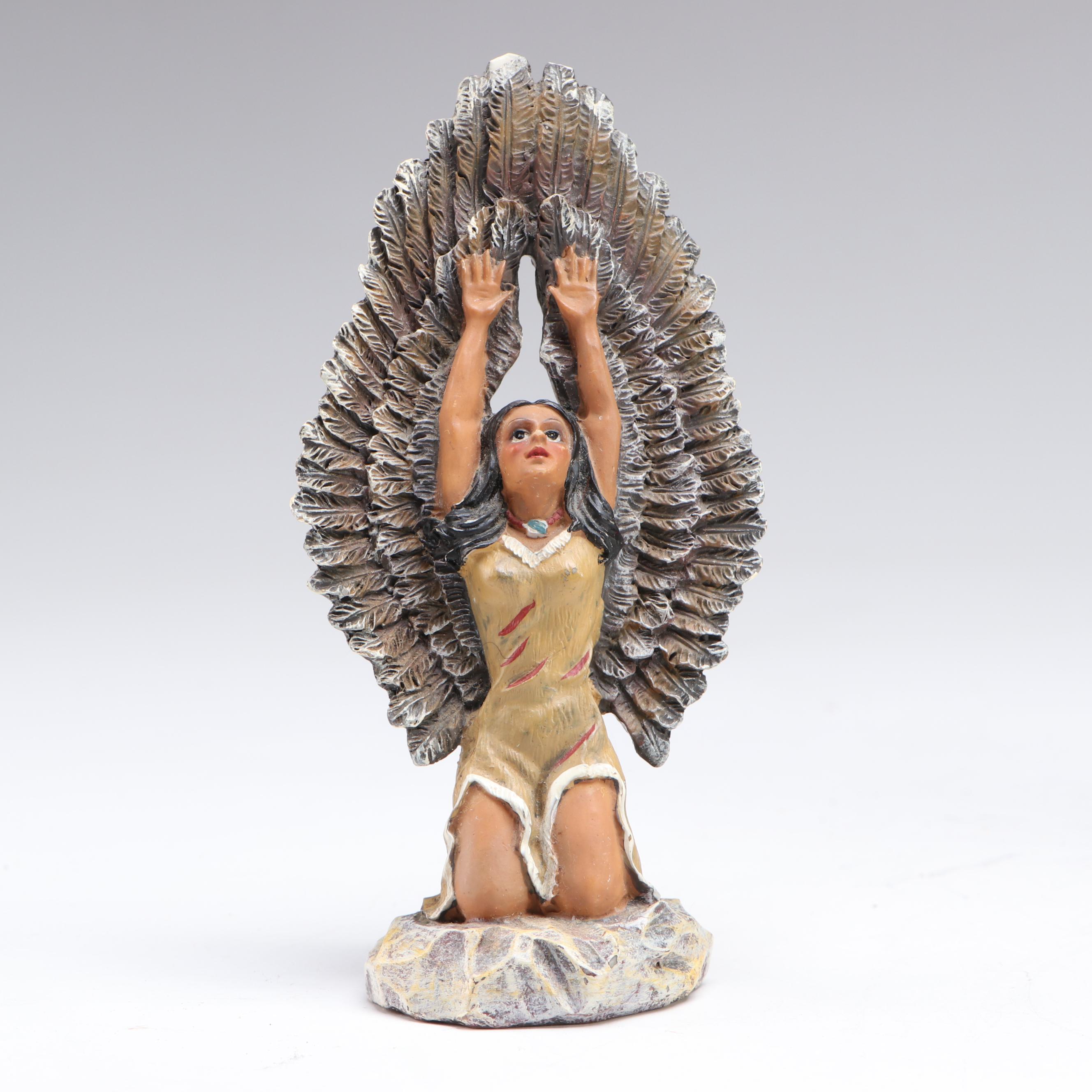 Figural Saddle Mantel Clock with Ceramic Vases and Other Southwest Décor