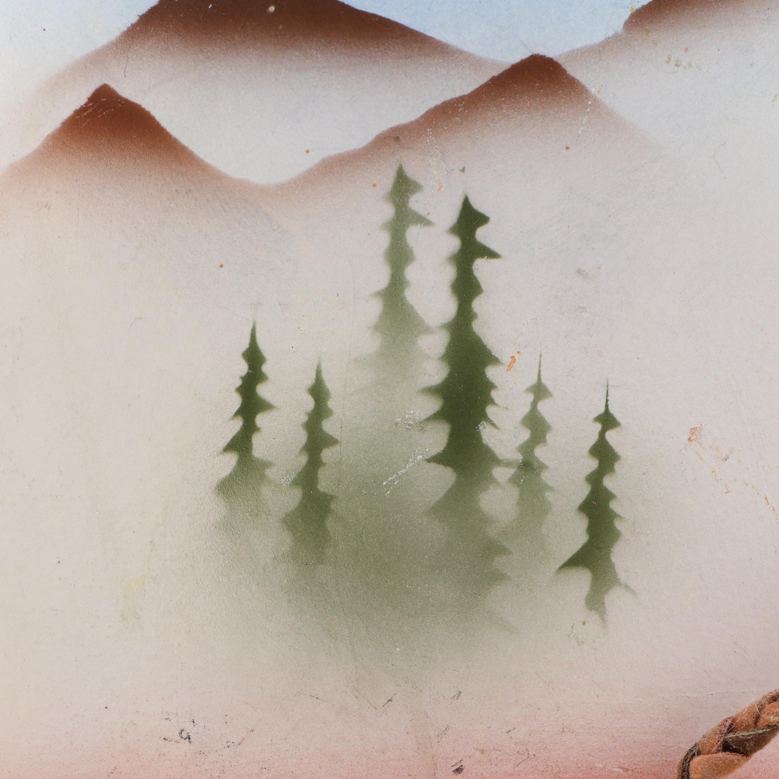Figural Saddle Mantel Clock with Ceramic Vases and Other Southwest Décor