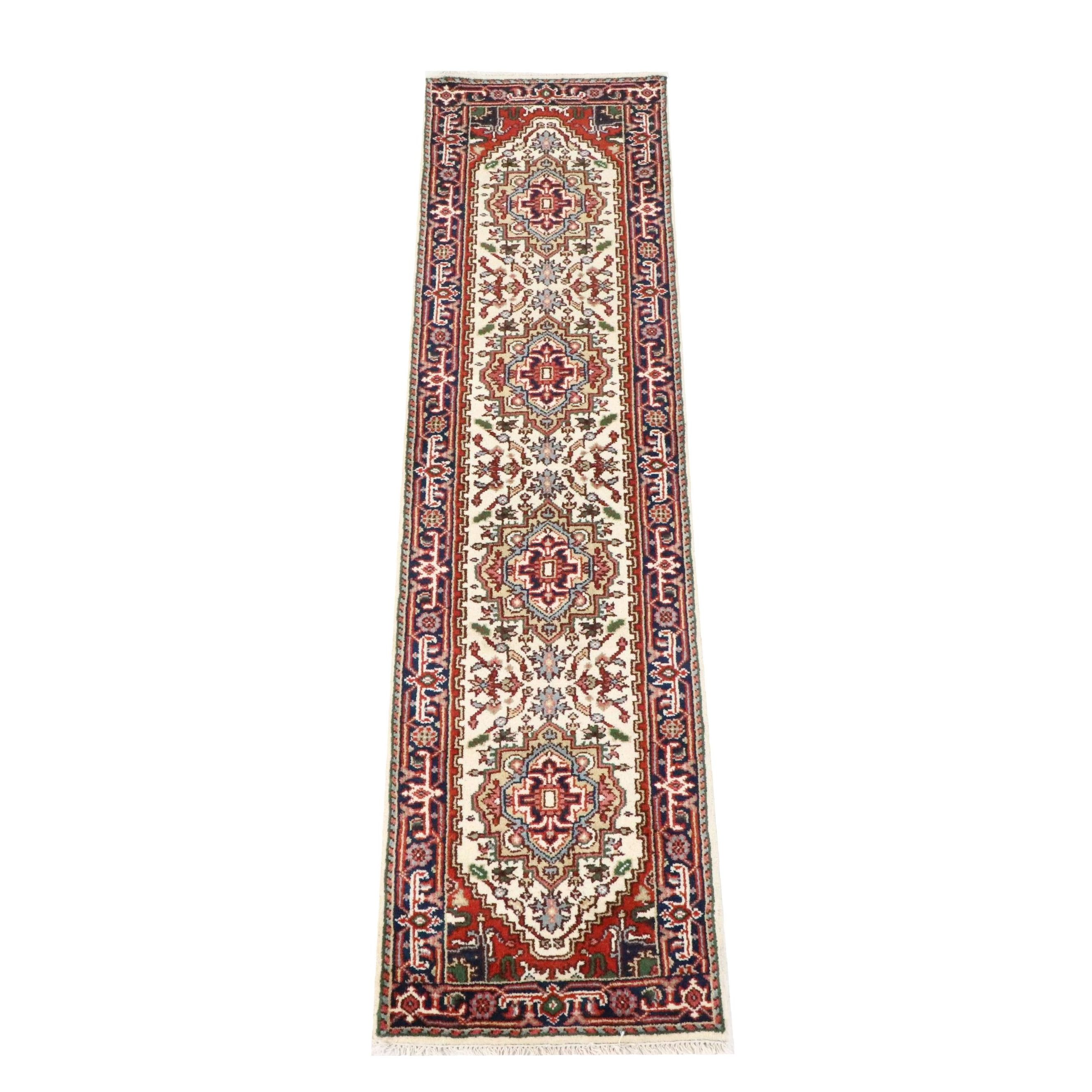 2'6 x 10'3 Hand-Knotted Indo-Persian Serapi Carpet Runner