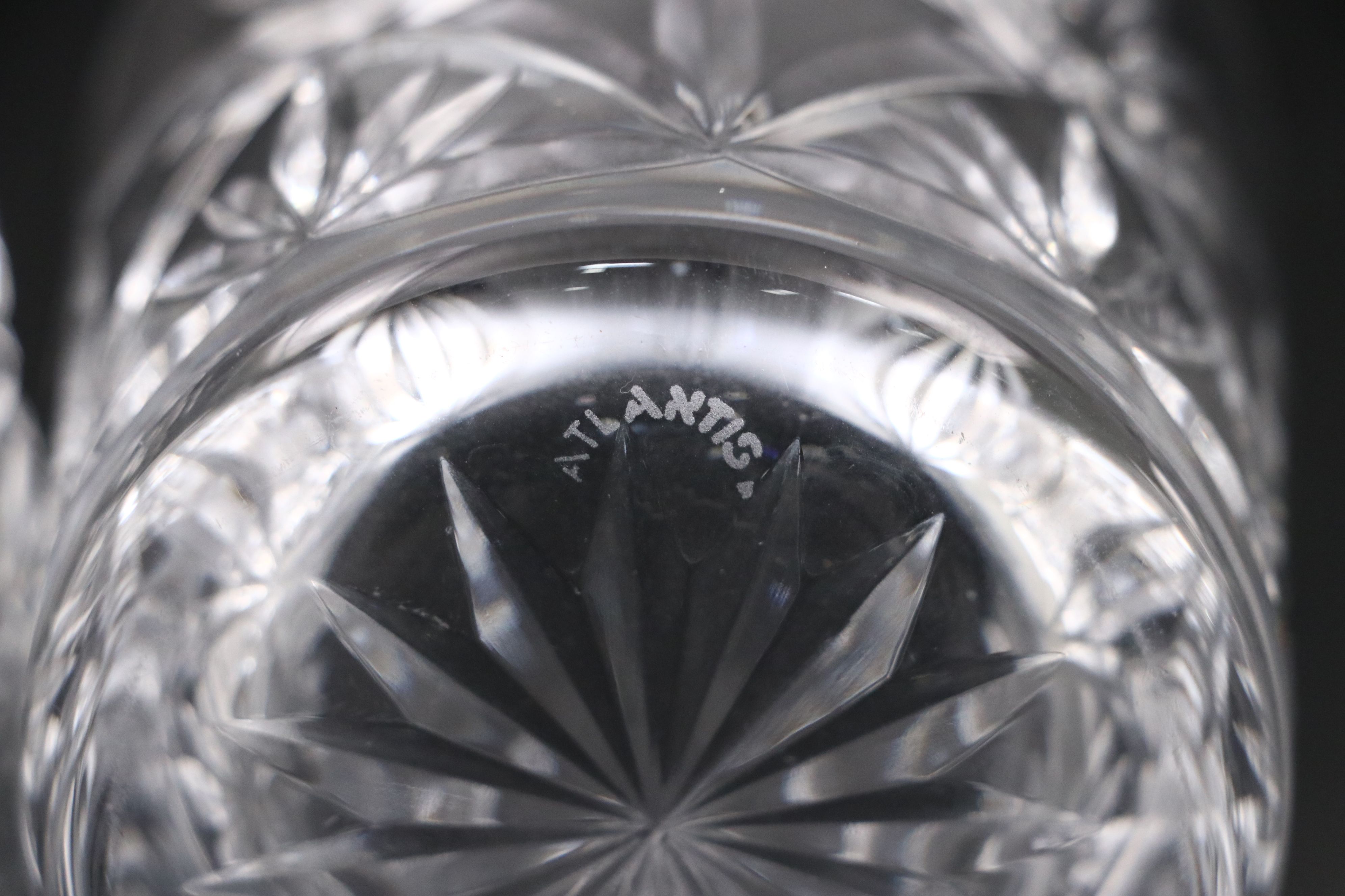 Atlantis "Delray" Decanter and "Bel Air" Double Old Fashioneds with Crystal Jar