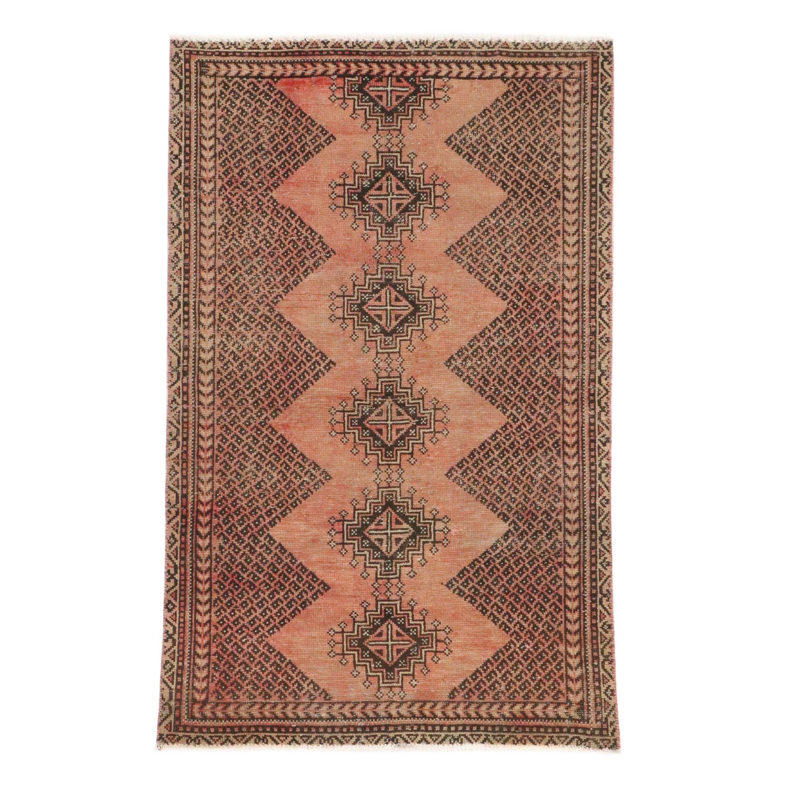 3'9 x 6'1 Hand-Knotted Pakistani Bokhara Area Rug