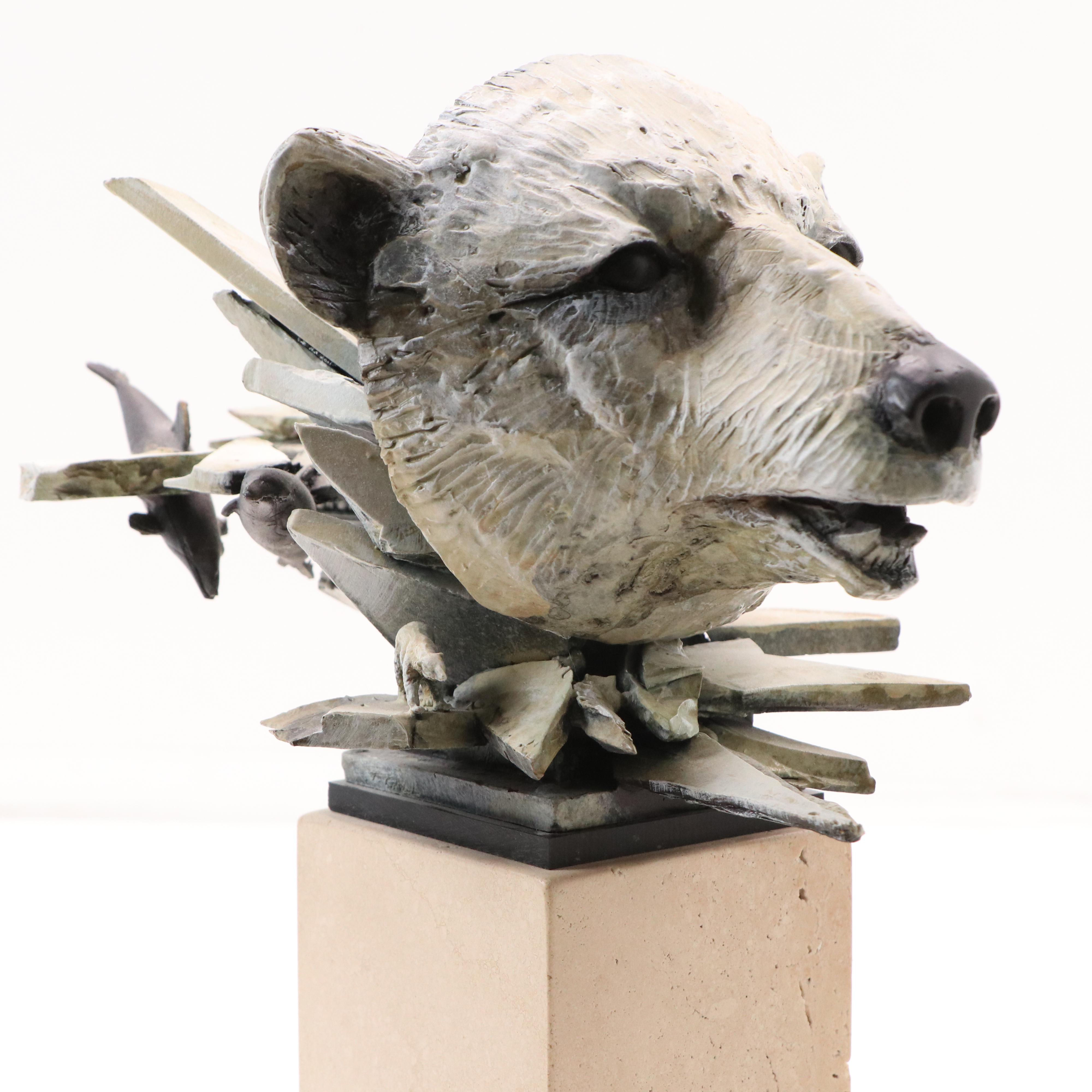 Ted Gall "Dancing Bear" Hinged Metal Sculpture