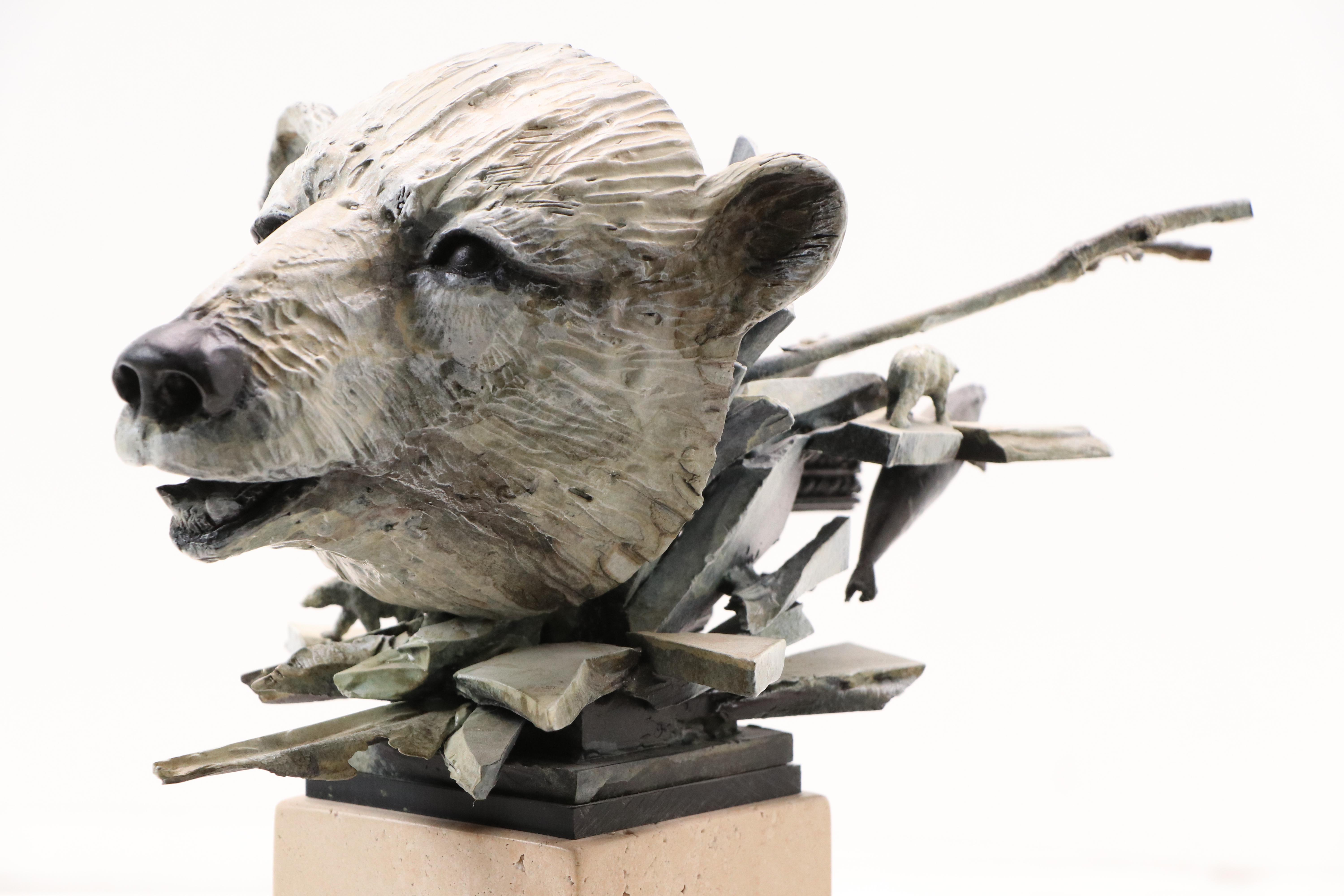 Ted Gall "Dancing Bear" Hinged Metal Sculpture