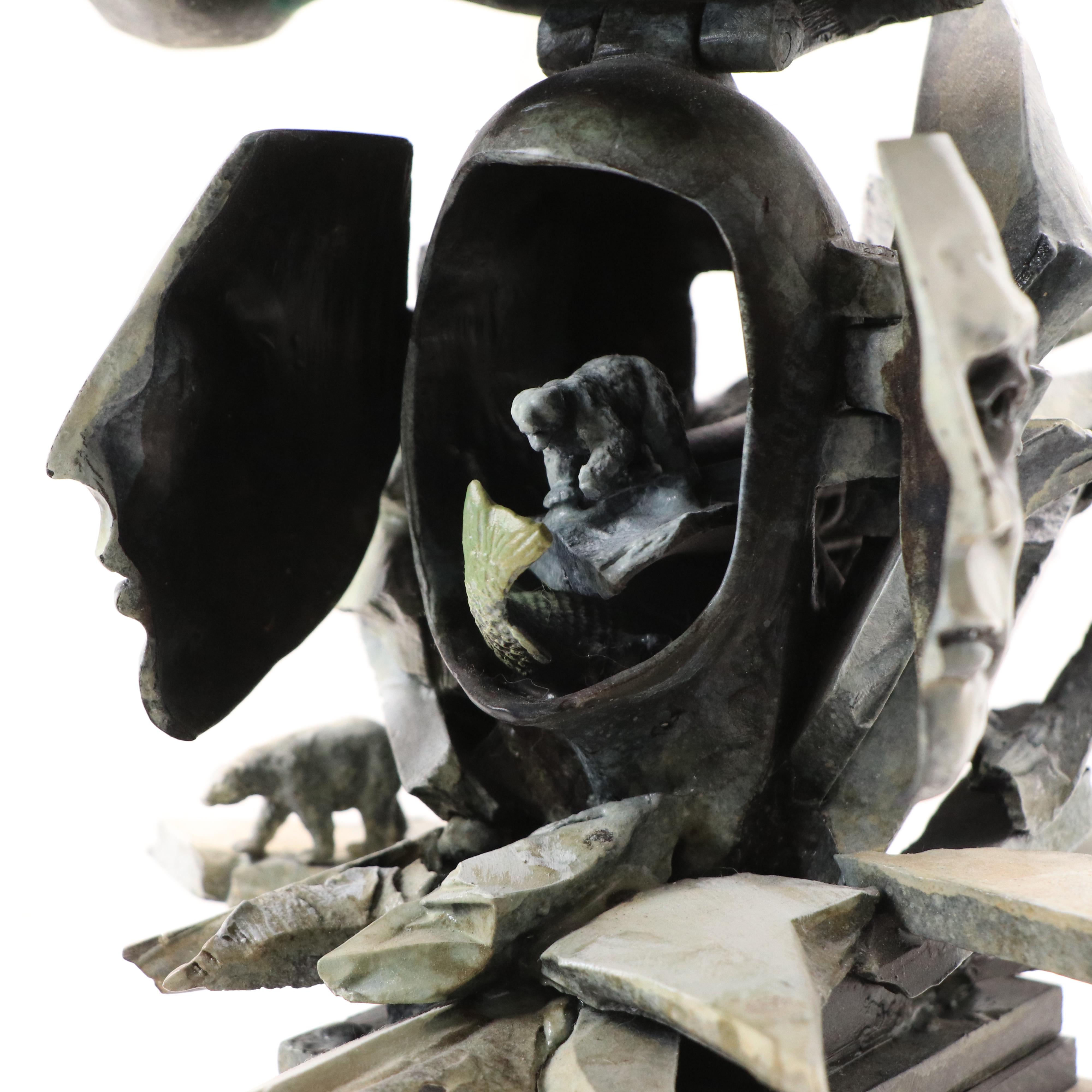 Ted Gall "Dancing Bear" Hinged Metal Sculpture