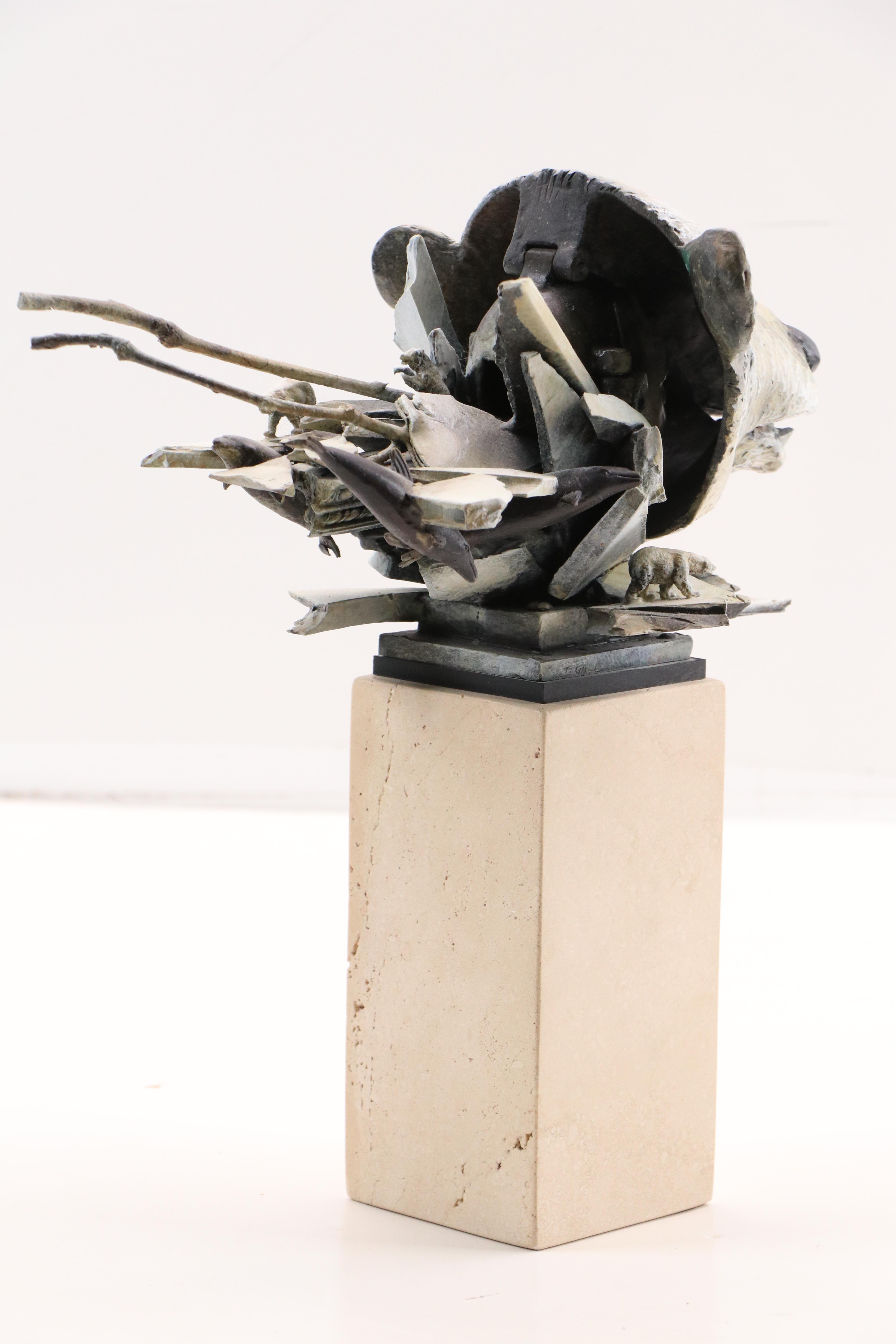 Ted Gall "Dancing Bear" Hinged Metal Sculpture