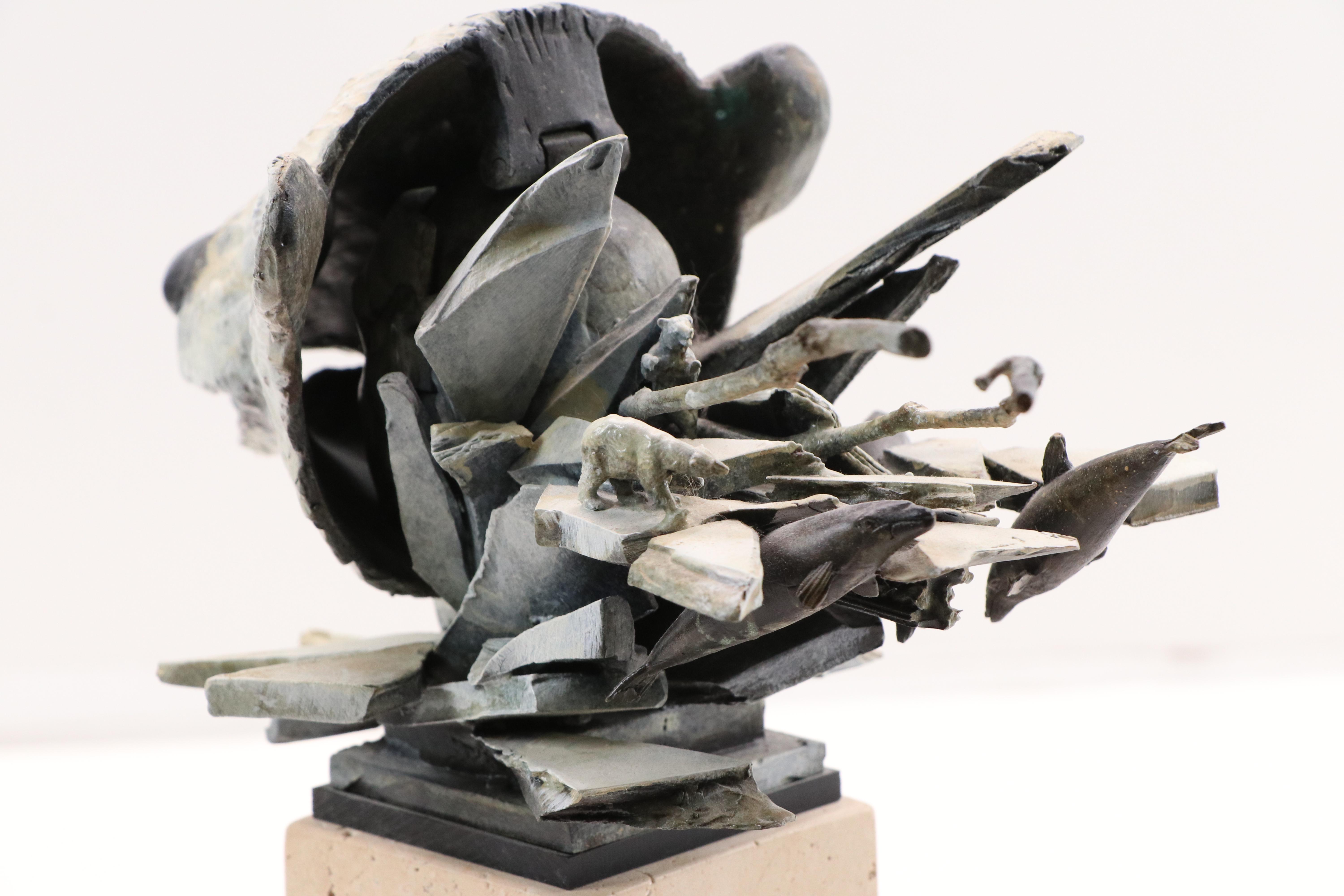 Ted Gall "Dancing Bear" Hinged Metal Sculpture