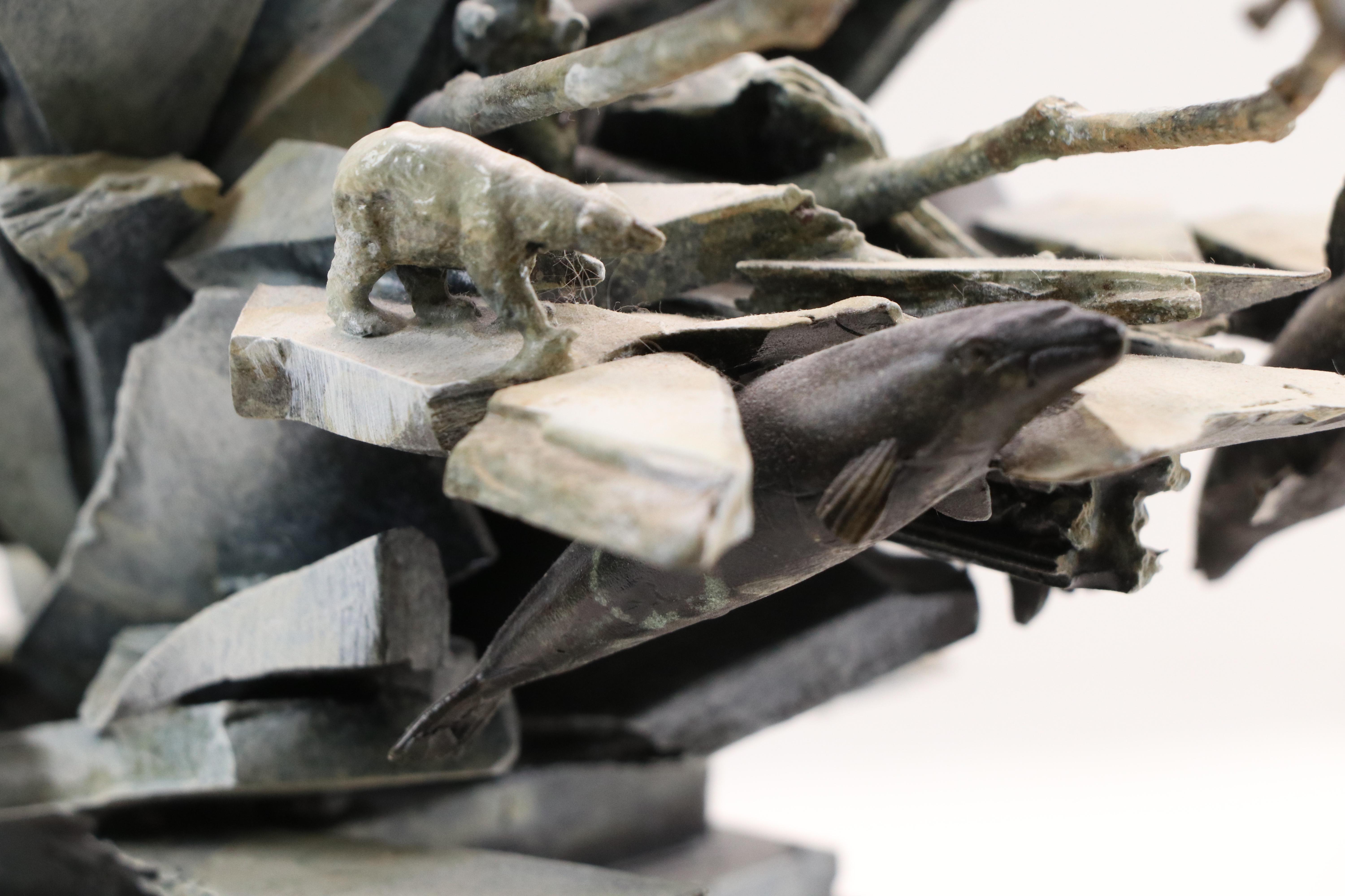 Ted Gall "Dancing Bear" Hinged Metal Sculpture