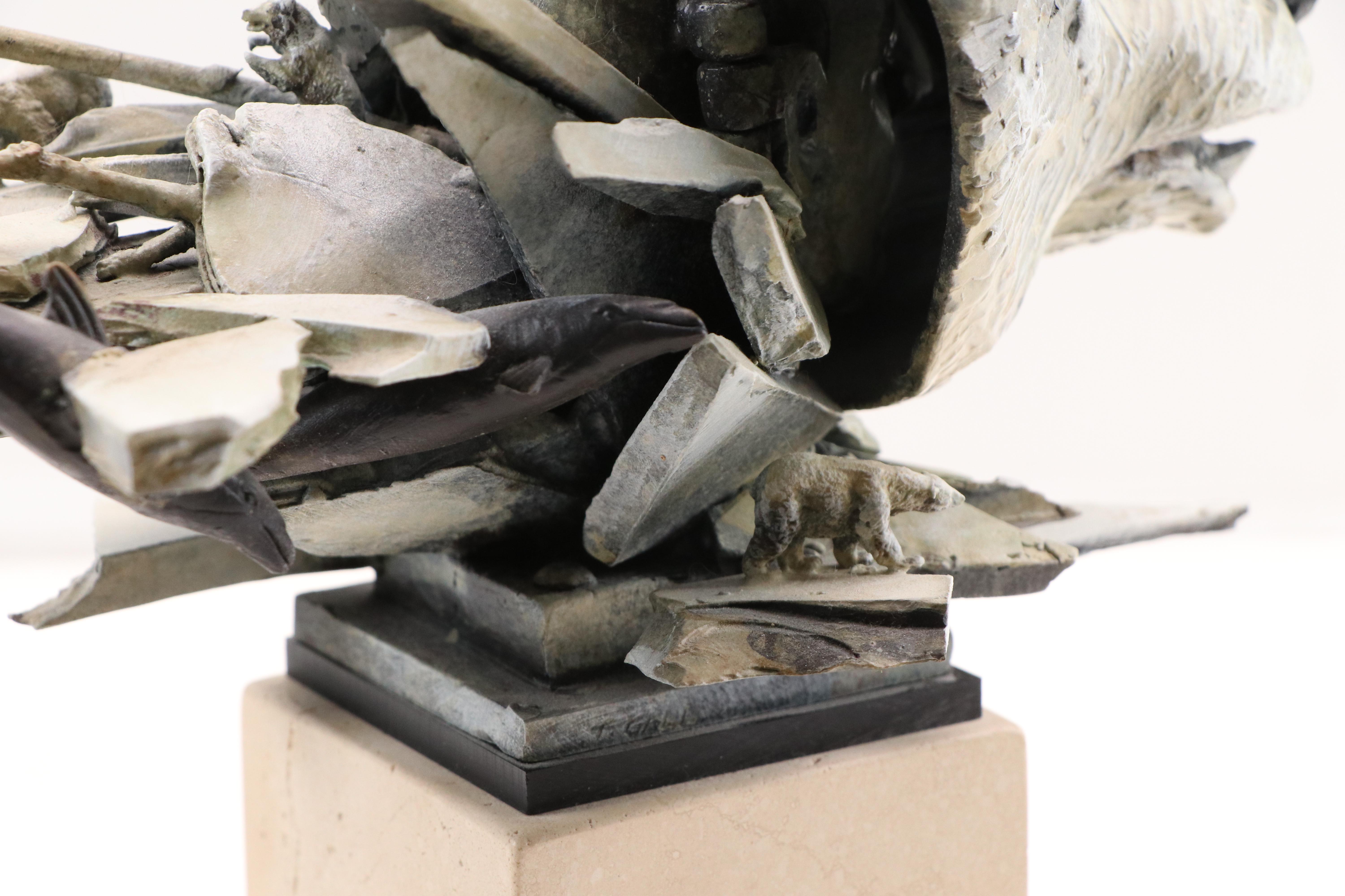 Ted Gall "Dancing Bear" Hinged Metal Sculpture