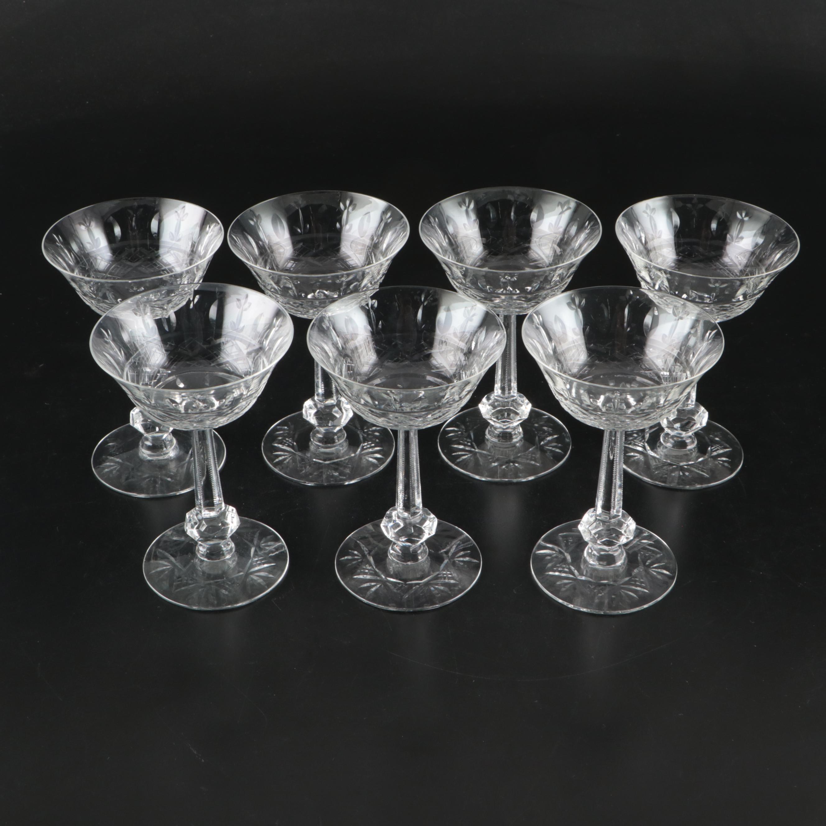 Heisey "Belfast" Crystal Champagne Coupes, Wine Glasses and Goblets