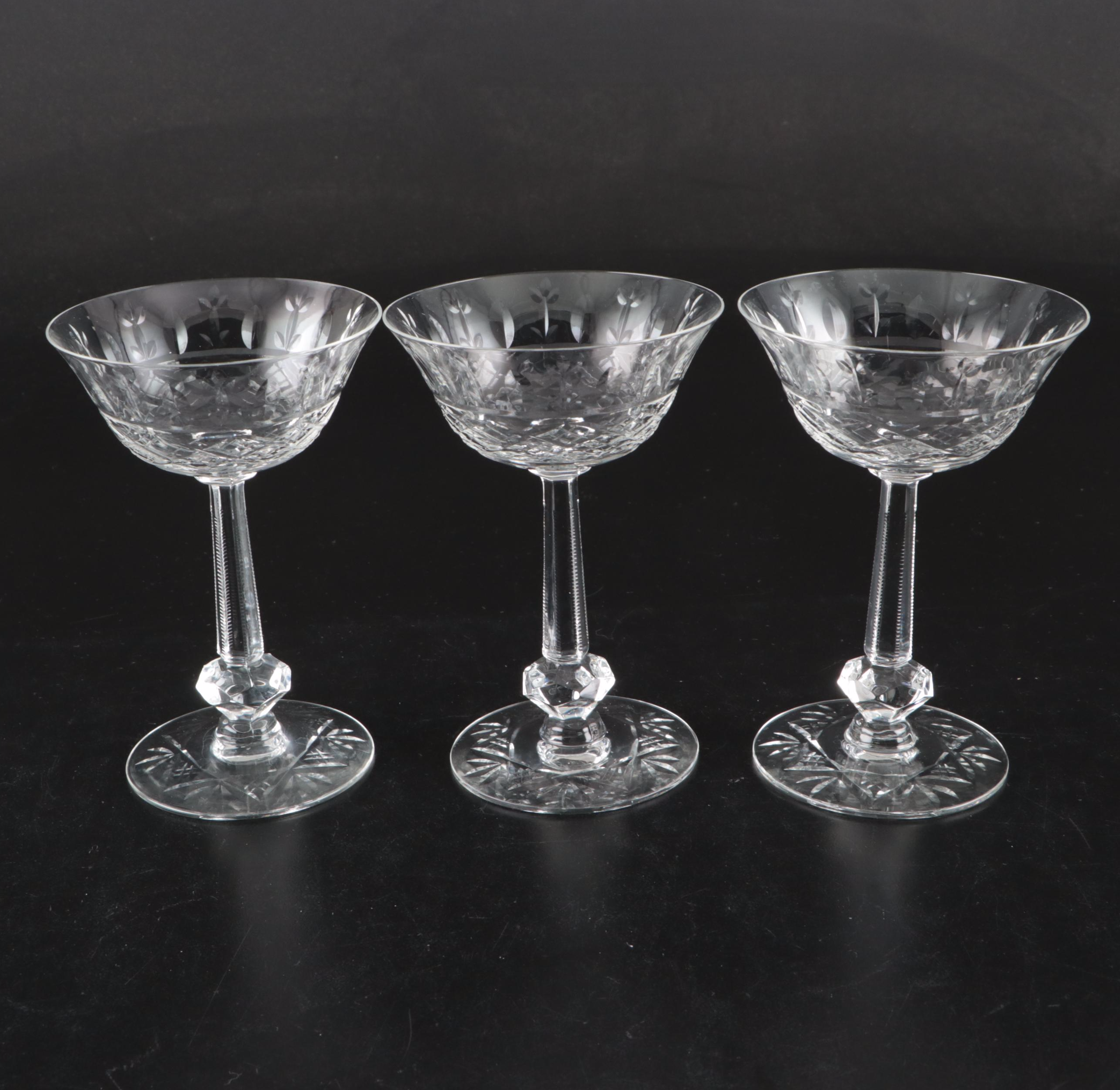Heisey "Belfast" Crystal Champagne Coupes, Wine Glasses and Goblets