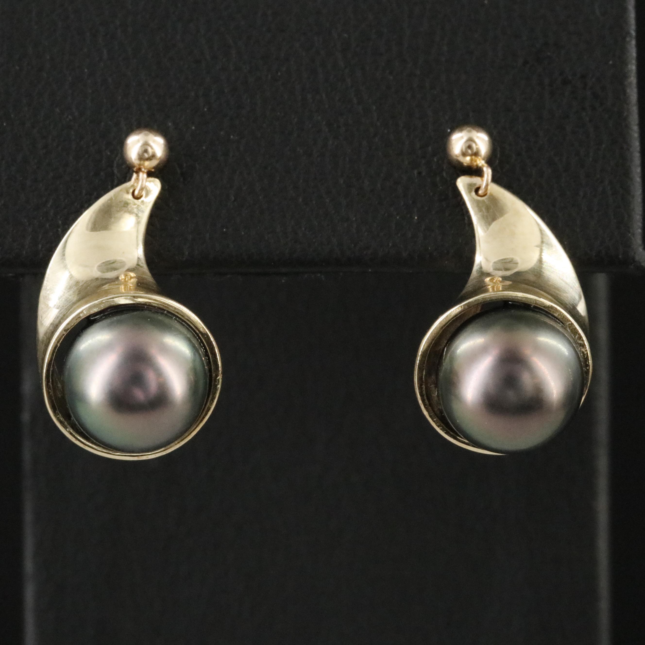 14K Pearl Drop Earrings