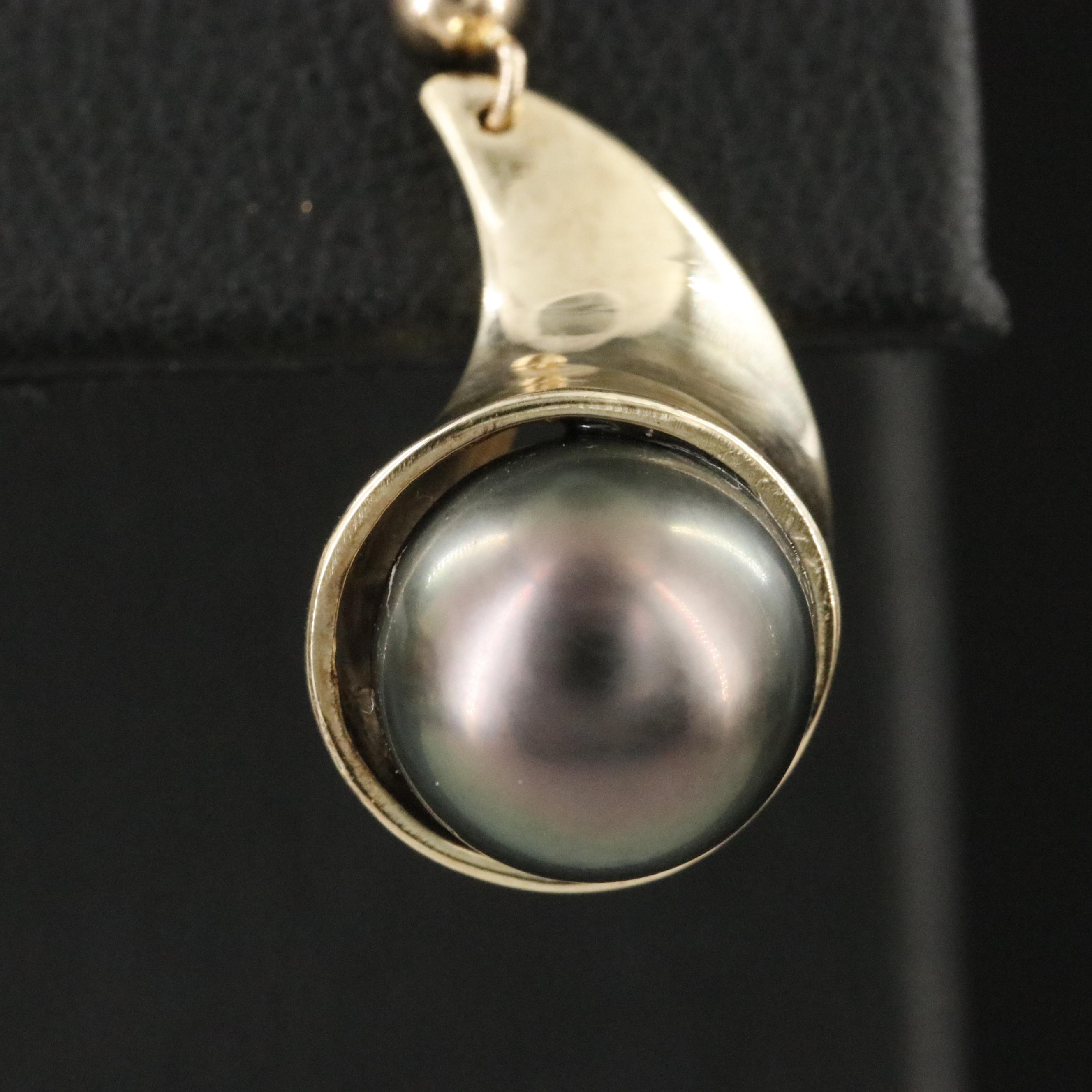 14K Pearl Drop Earrings