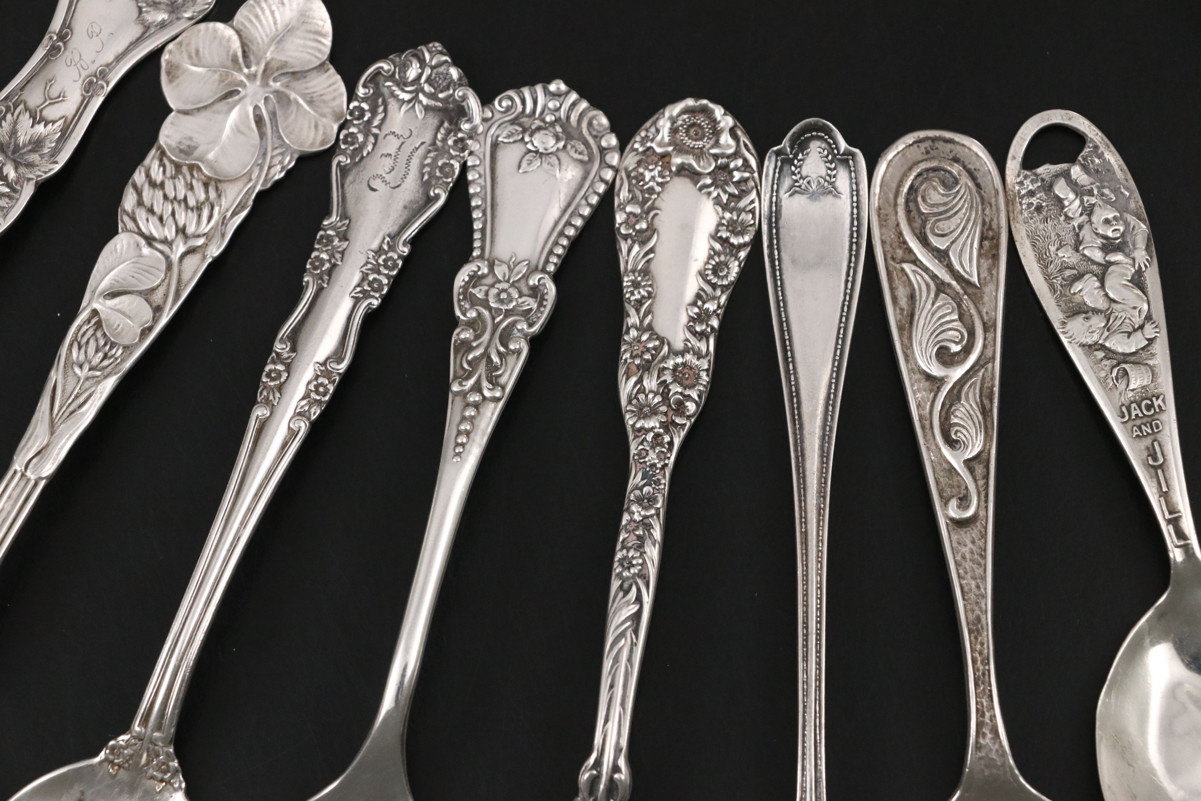 R. Wallace & Sons with Other Sterling Silver Souvenir Spoons and Flatware