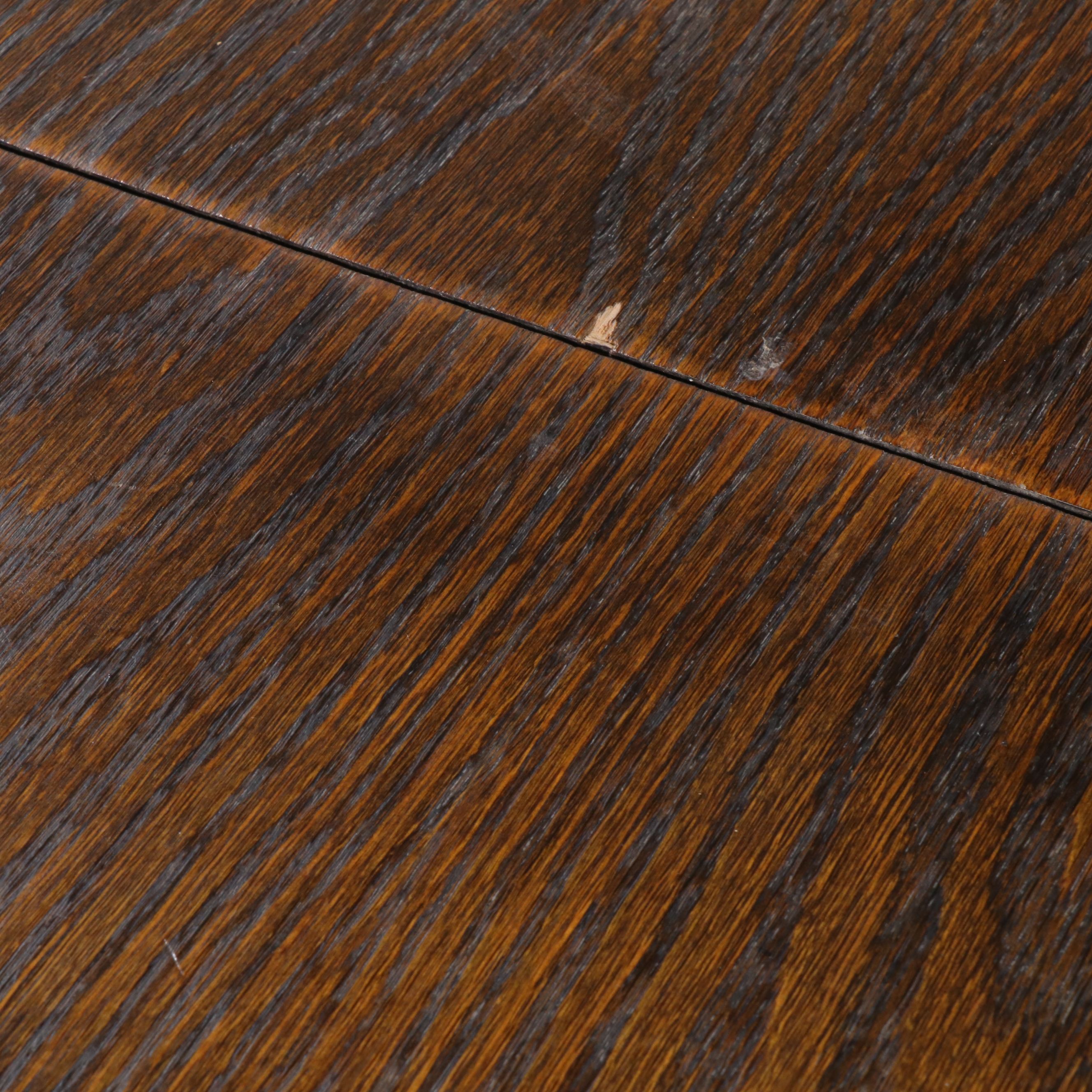 Gothic Style Carved Oak Trestle Dining Table, 20th Century