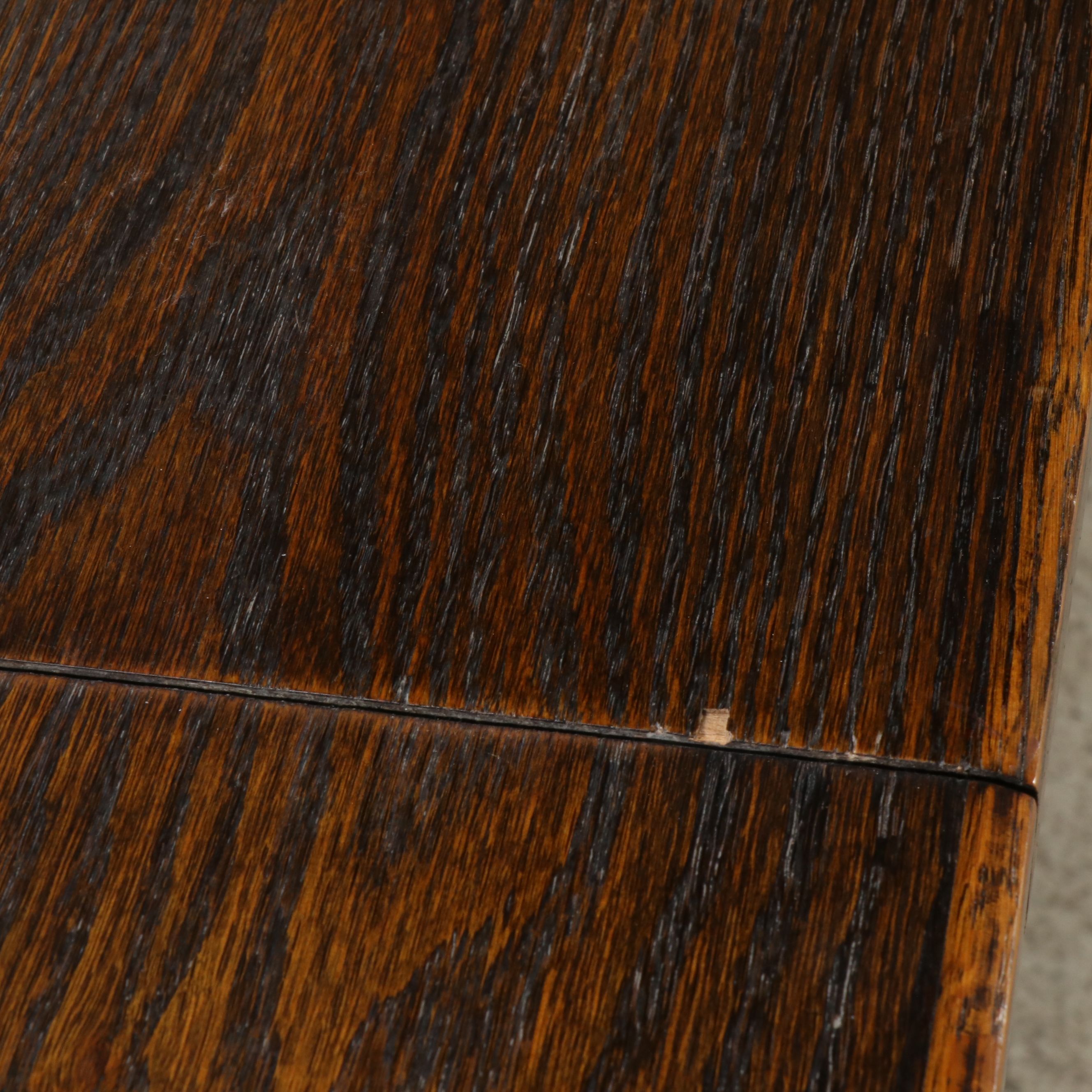 Gothic Style Carved Oak Trestle Dining Table, 20th Century