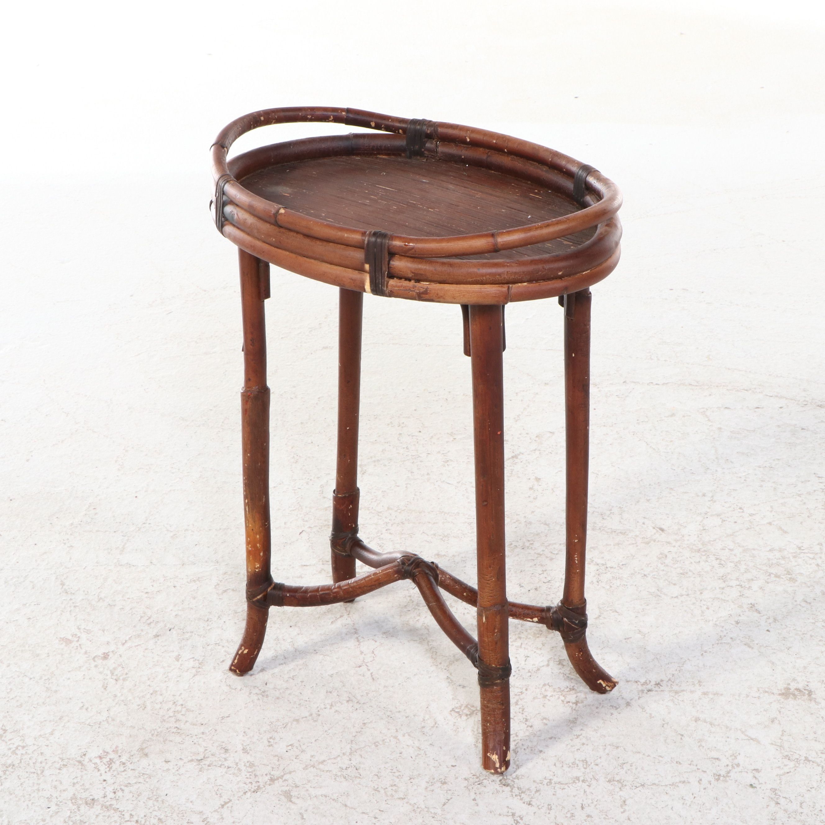 Rattan Tray Top Table, 20th Century