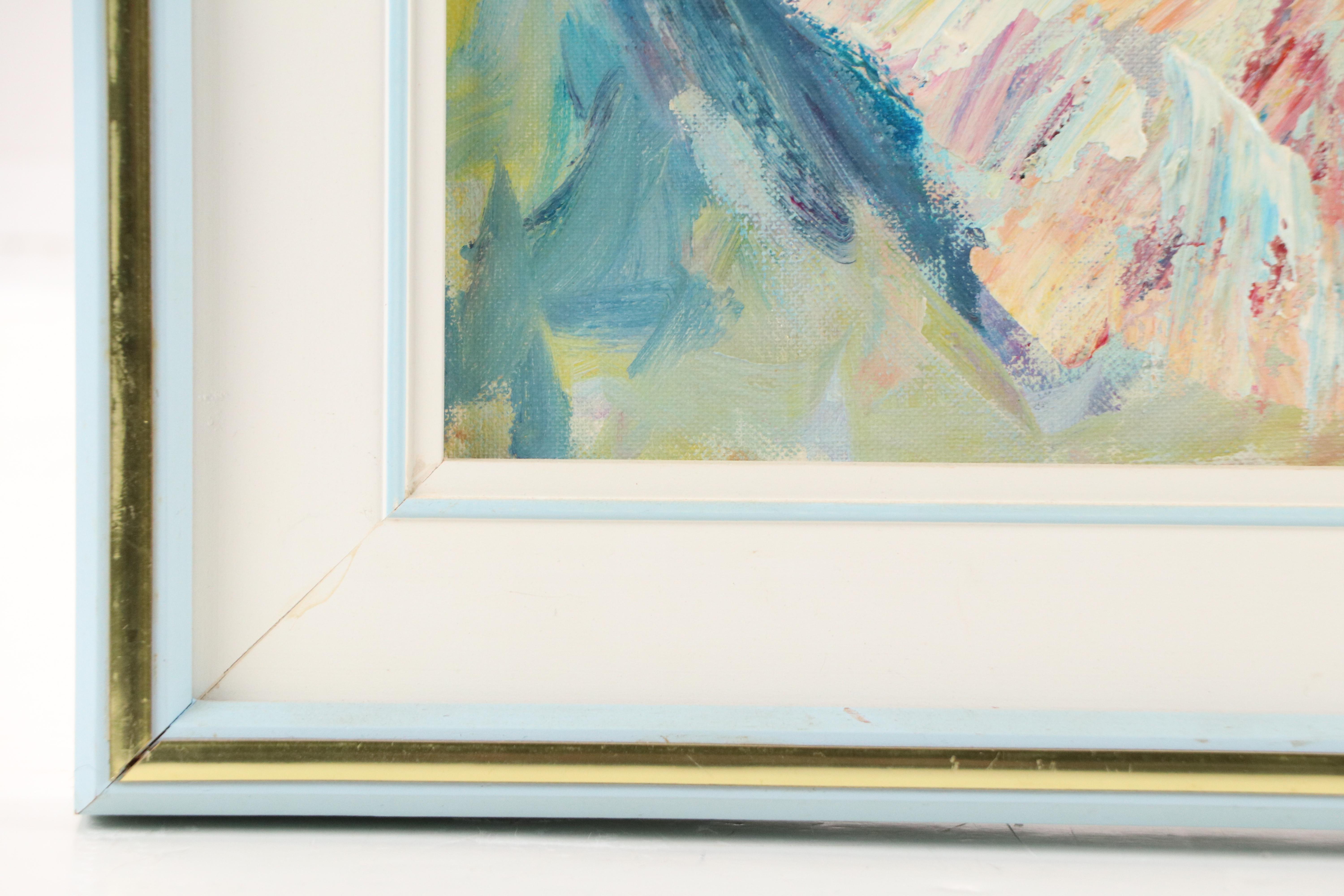 Louis Spiegel Oil Painting Portrait of Clown, Mid to Late 20th Century